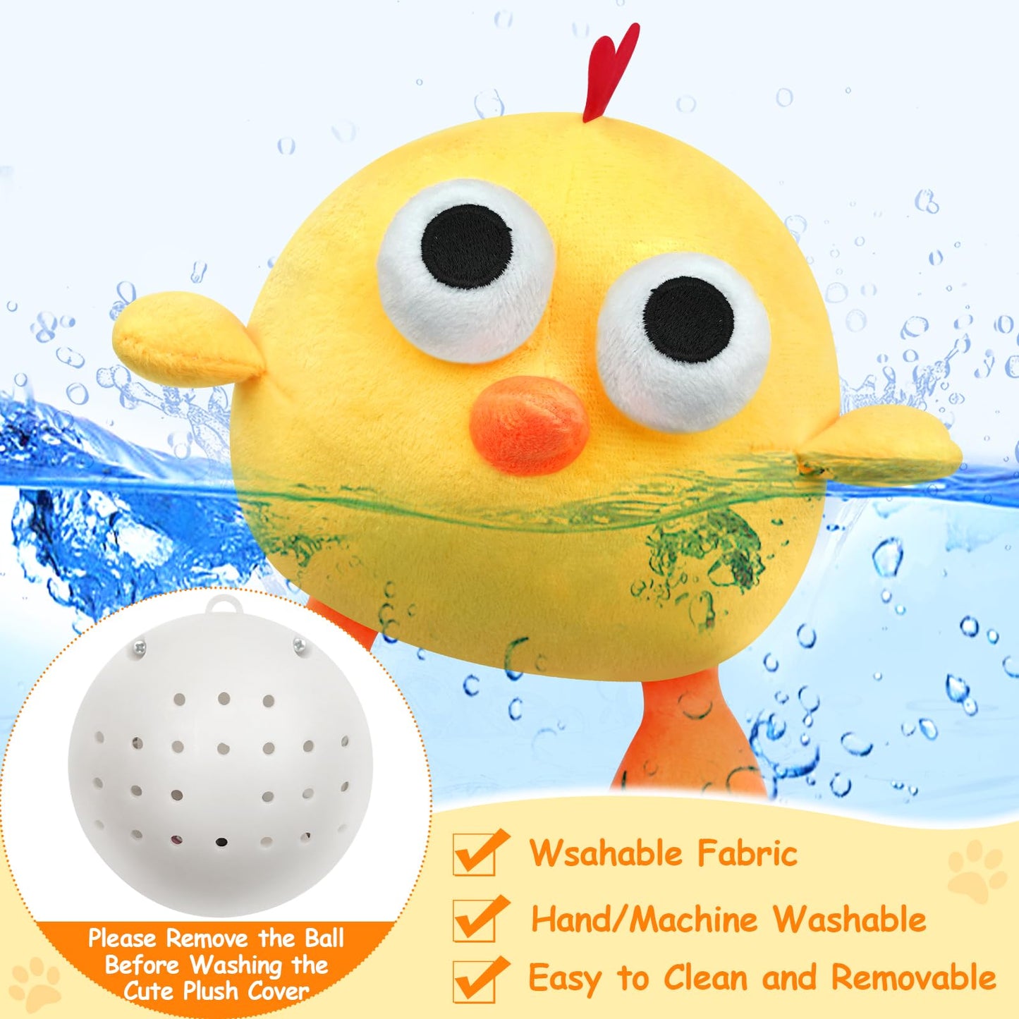 Dcoinc Dog Toys Ball, Interactive Dog Toys Squeaky Dog Toy, Rechargeable Active Moving Pet Plush Toy Keep Dogs Busy Jumping & Music Ball for Small Medium Large Breed Puppy