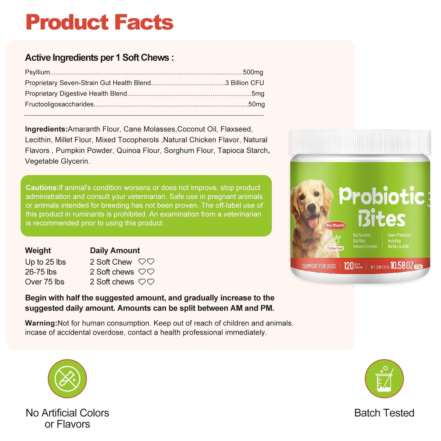 Bryozoa Probiotics for Dogs - Dog Probiotic Chews for Digestive Health, Gut Support, & Immune Boost - Dog Probiotics with Digestive Enzymes & Prebiotics - 120 Probiotic Chews for Dogs