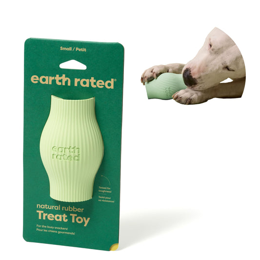 Earth Rated Treat Dispensing Dog Toys, Enrichment Toy for Adult and Puppy Dogs, Slow Feeder, Dishwasher and Freezer-Safe, Natural Rubber, Small, Green