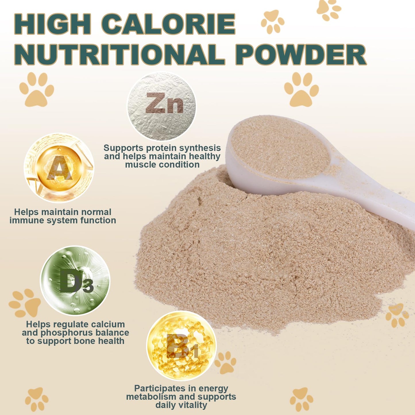 Dog Weight Gainer, High Calorie Dog Supplements, Senior Dog Supplements with Multivitamins for Support Healthy Weight & Maintain Muscle Mass, Chicken Liver Flavor, 4oz (114g)