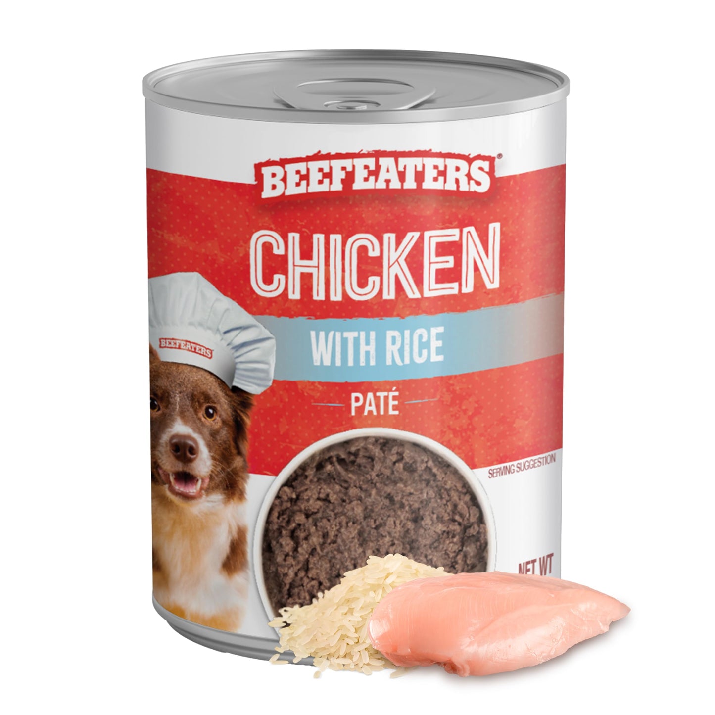 Beefeaters Dog Treats - Chicken with Rice Pate 13.2oz, Case of 12 | Complete Adult Dog Food, Balanced Nutrition, Supports Muscle & Dental Health | Training Treats for Adult Dogs