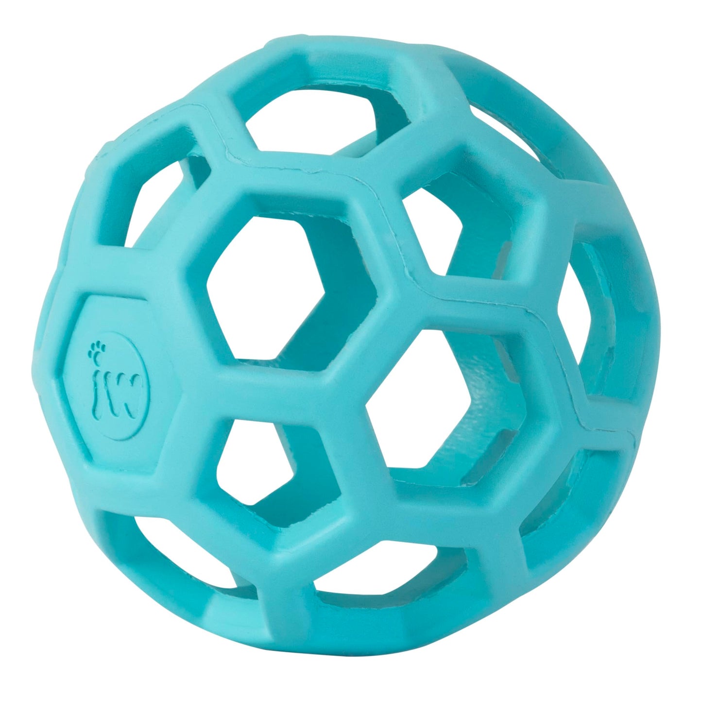 JW Pet HOL-ee Roller™, Dog Toy Puzzle Ball, Natural Rubber, Medium (4.5” Inch Diameter), Blue