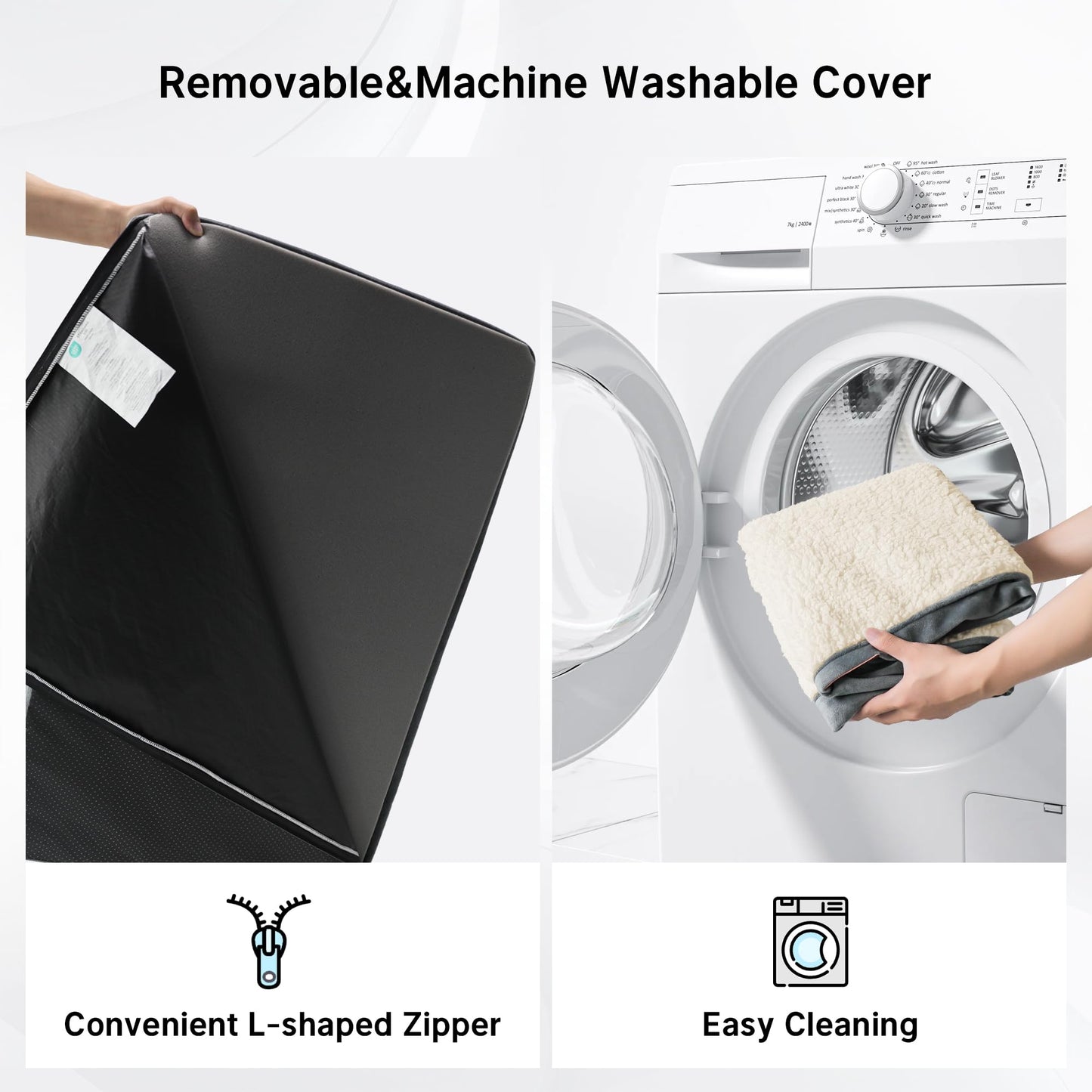 Figopage Dog Beds Large Sized Dog Bed for Crate Large Dogs Bed Orthopedic Washable Pet Beds Waterproof Dogs Crate Pad Mat with Removable Cover Anti-Slip Bottom, 41 x 27 Inch