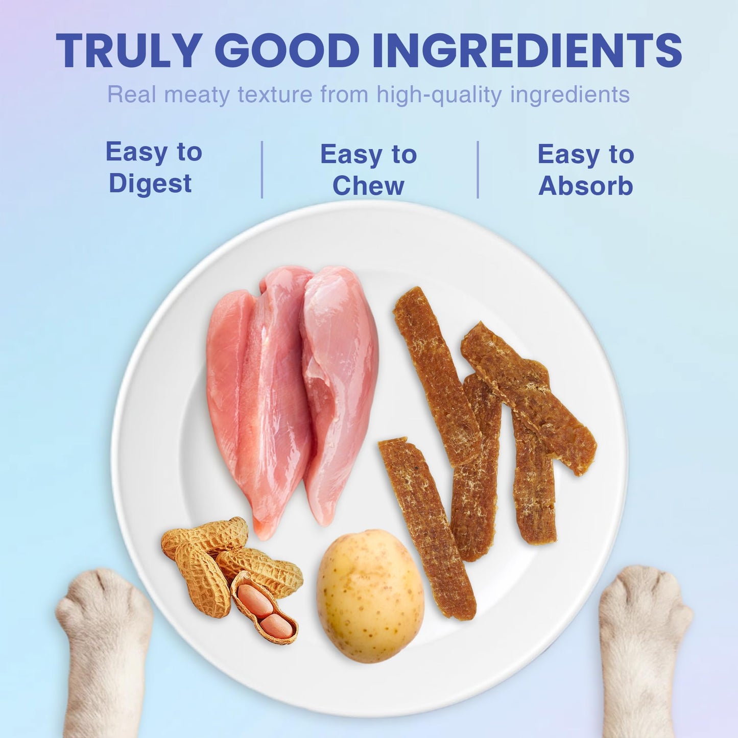 LISPOO Likable Human Grade Pet Snacks and Natural Ingredients-Premium Pet Treats Delicious and Healthy Chicken Jerky Snacks-Best Chews for Training Small & Large Dogs - Bulk Dog Treats