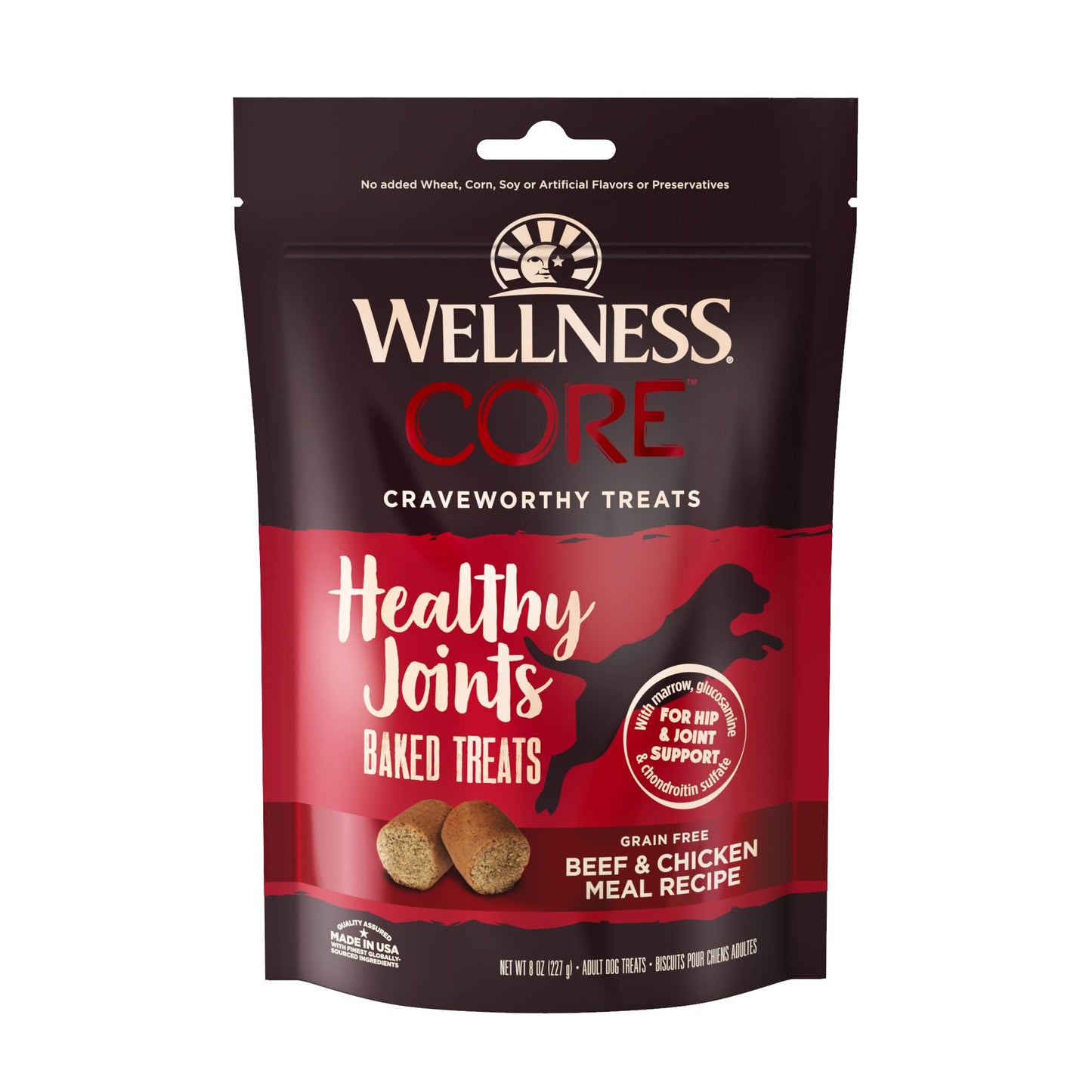 Wellness CORE Healthy Joints Dog Treats, Natural, Grain Free, 8 oz