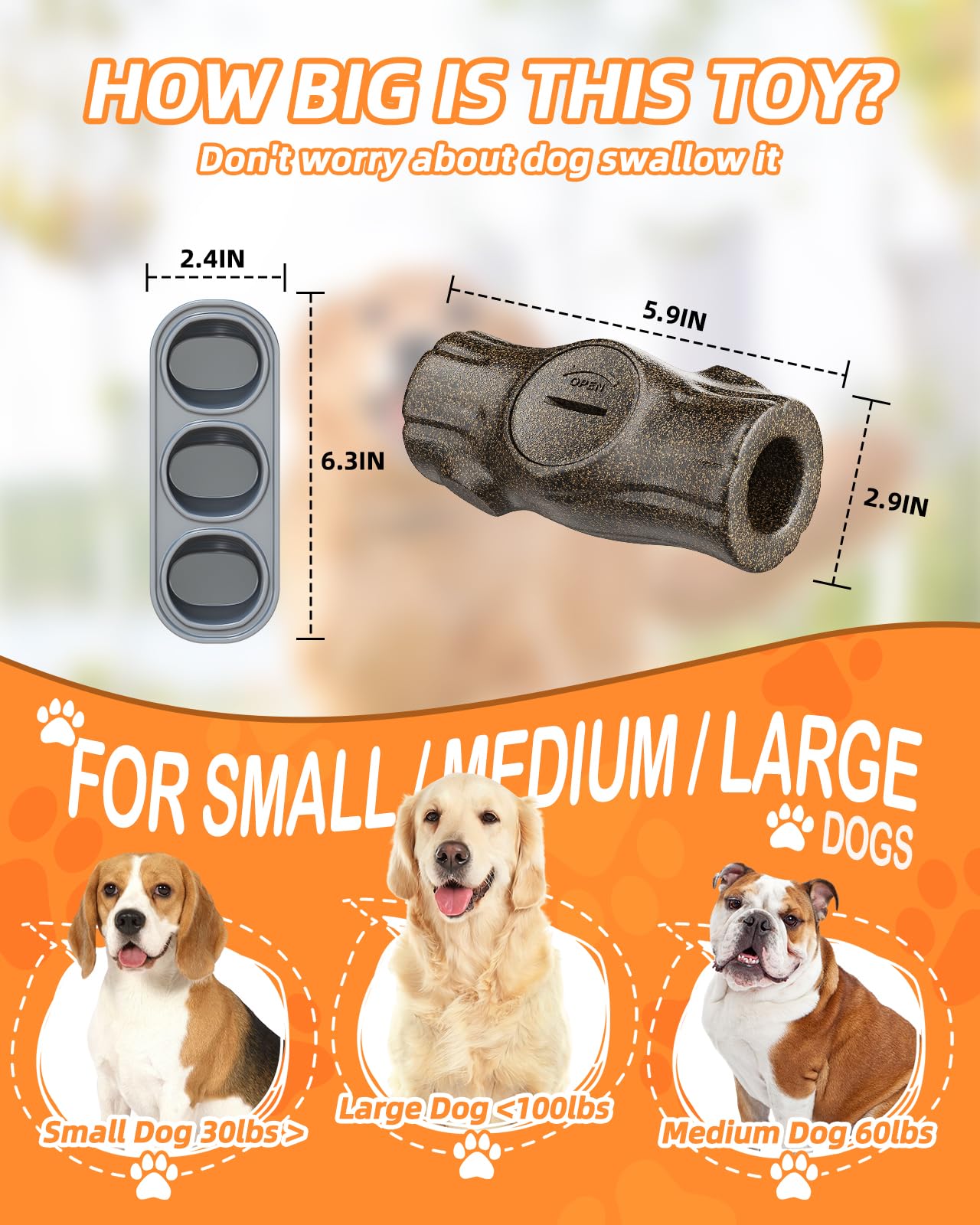 Kovirova Interactive Dog Toys, Dog Toys for Aggressive Chewers, Frozen Dogs Chew Toys Keep Dog Busy with Long Lasting, Reduce Anxiety, Indestructible Dogs Toy for Large/Medium Breeds