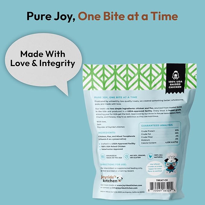 Joyride's Kitchen Freeze-Dried Chicken Liver Dog Treats, Single Ingredient, All-Natural, Protein-Rich Dog Training Treats, Made in USA - Perfect for Picky Eaters, Supports Rescue Dogs, Pack of 2