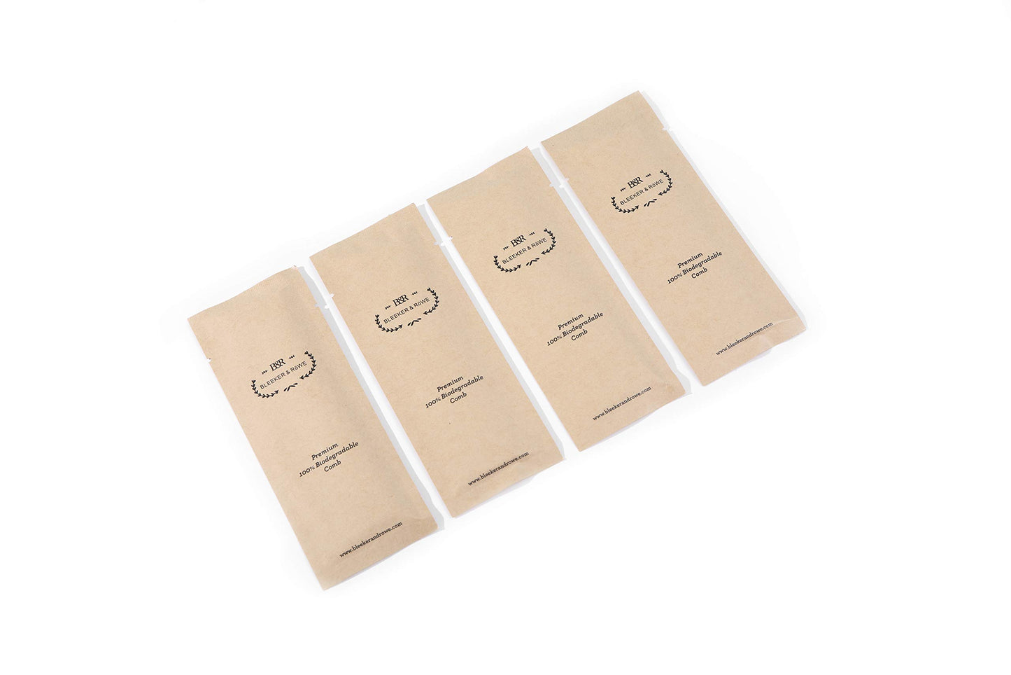 Bleeker and Rowe 100% Biodegradable Combs - Individually wrapped - Environmentally Eco Friendly Bulk Pocket Pet Dog Grooming Hair Lice Combs - Perfect for Macrame (Pack of 15)