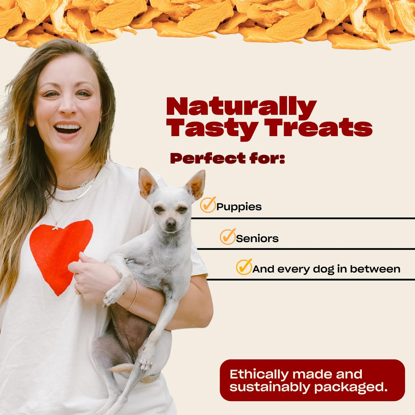 OH NORMAN! Single Ingredient Pumpkin Dog Treats by Kaley Cuoco, Healthy Dog Treats for All Life Stages and Breeds, Air Dried, Ethically Sourced in Canada, 6 Oz