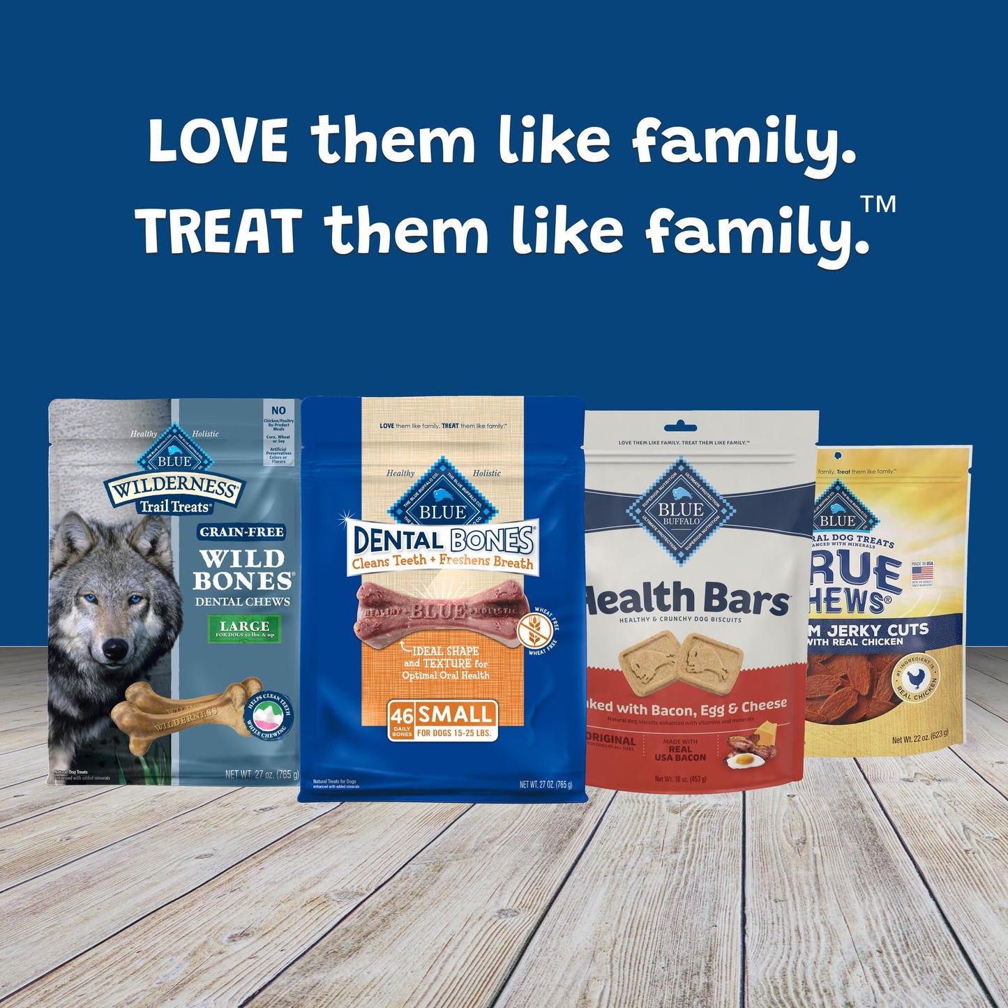 Blue Buffalo Dental Bones Small Natural Dental Chew Dog Treats Bag Value Pack