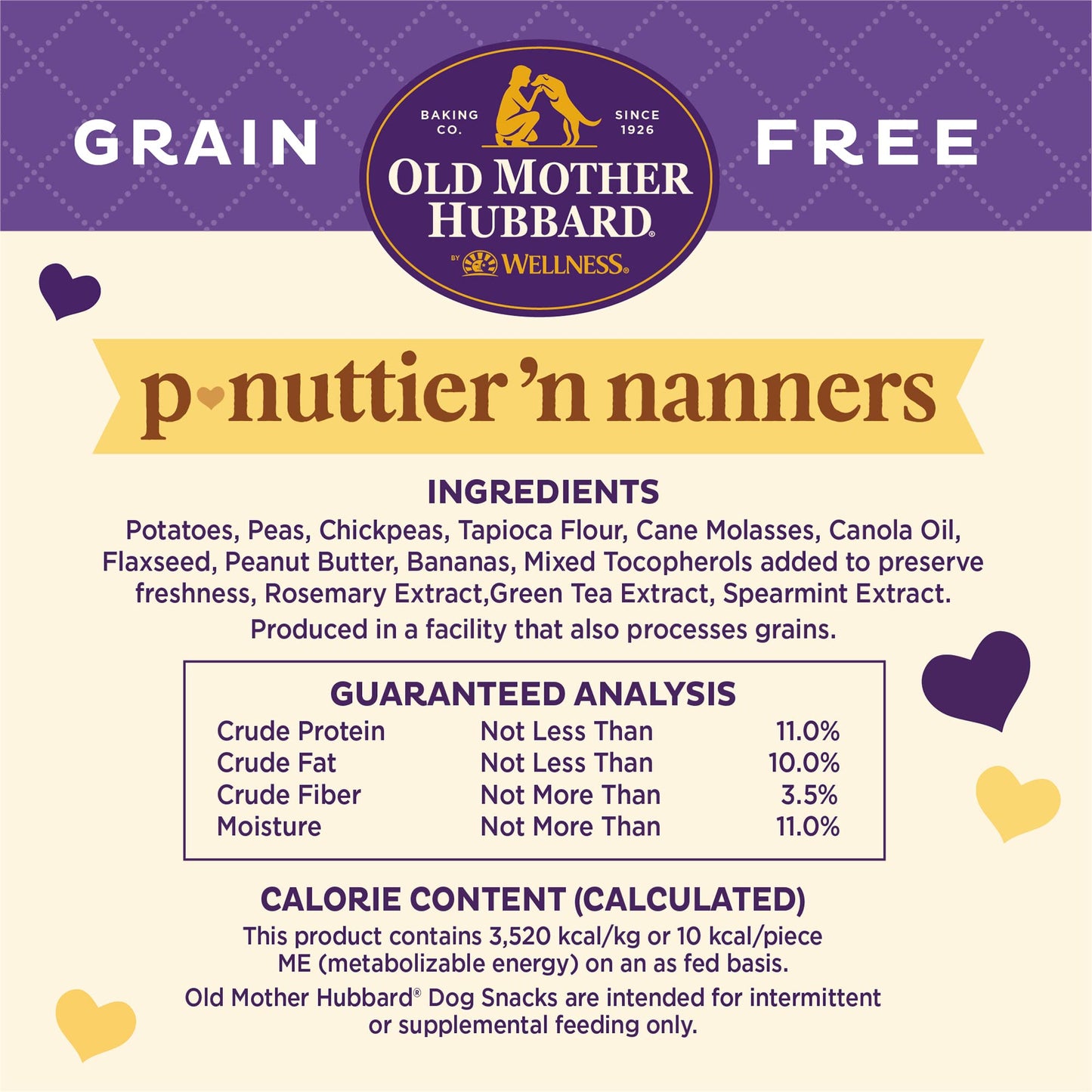 Old Mother Hubbard Wellness P-Nuttier 'N Nanners Dog Biscuits, Natural, Training Treats, Peanut Butter & Banana Flavor, Mini Size, (16 Ounce Bag)