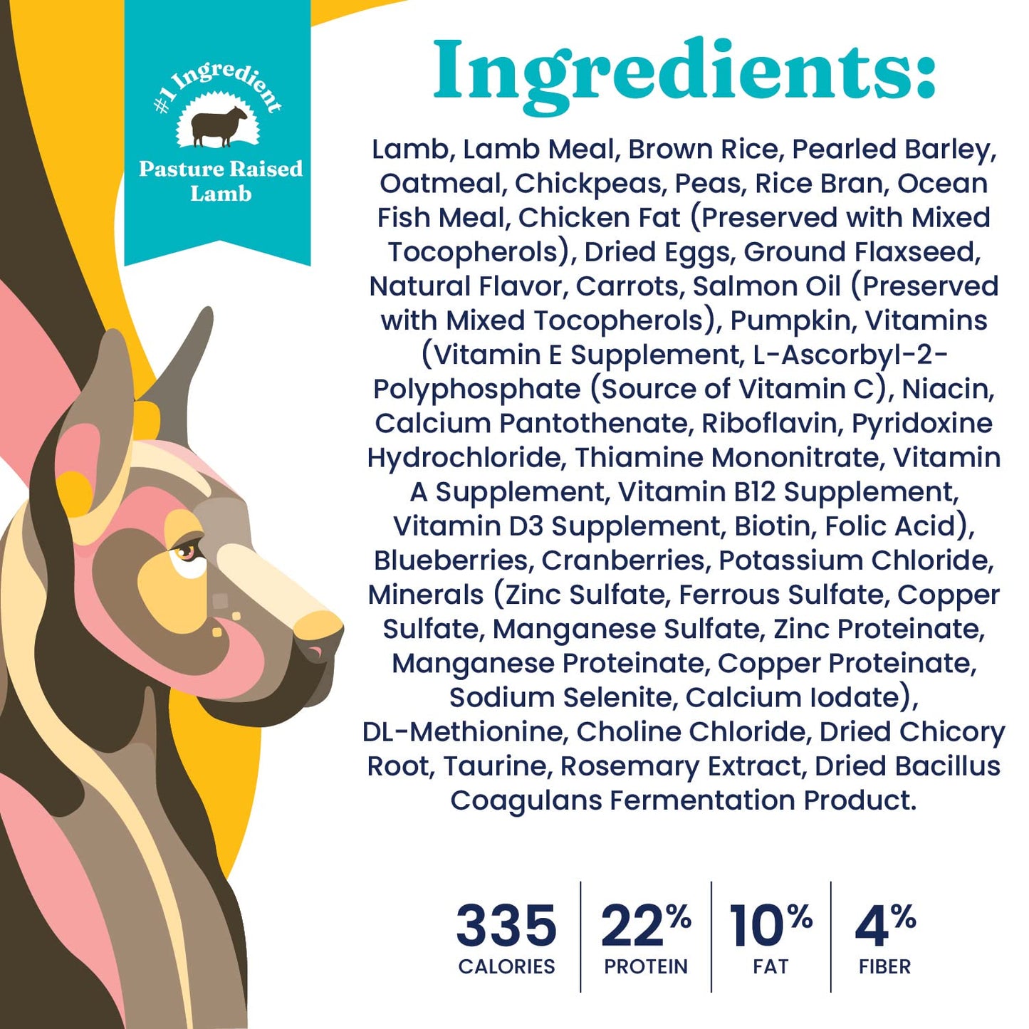 Solid Gold, Hund-N-Flocken, Dog Food Dry with Lamb, Rice and Omega 3 Fish Oil for Dogs, Probiotics, 24 LB