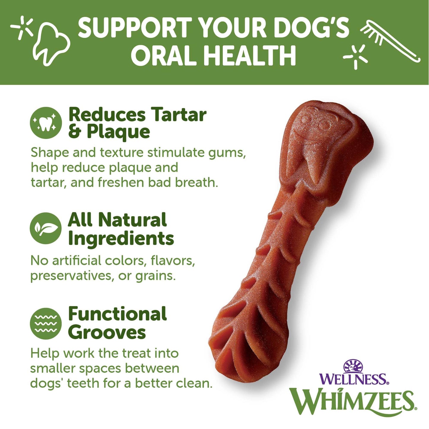 Wellness WHIMZEES Value Box Dog Dental Treats, Natural Chews, Small Size, (89 Count)