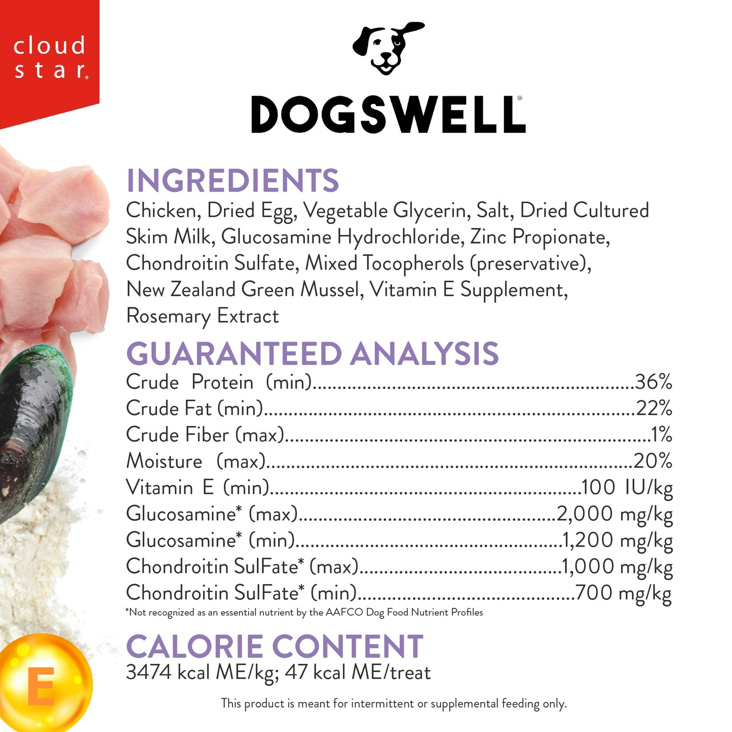 DOGSWELL Hip & Joint Dog Treats 100% Meaty, Grain Free, Glucosamine Chondroitin & Omega 3, Chicken Soft Strips 12 oz
