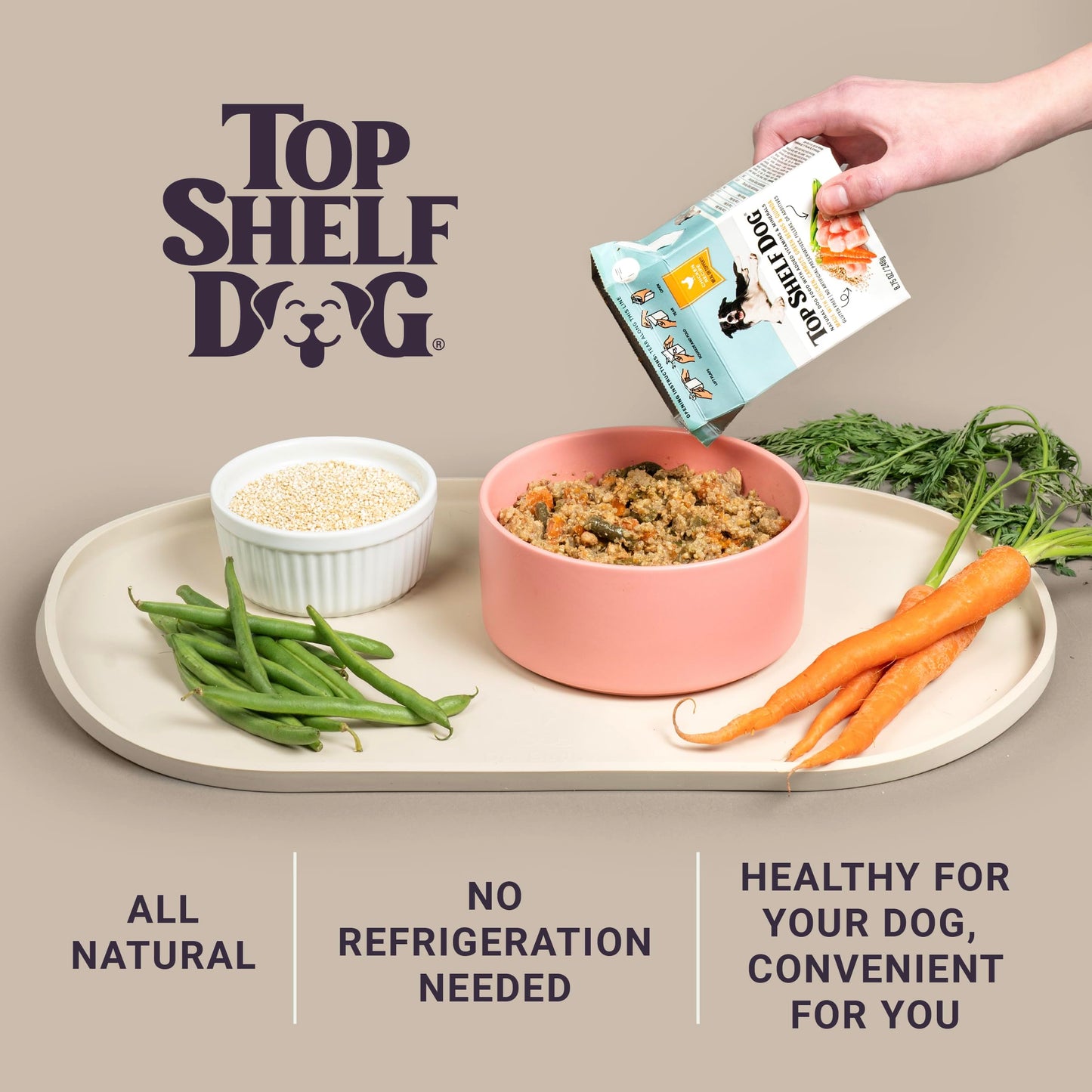 Fresh Dog Food, All Natural Complete Meal or Kibble Topper, Shelf Stable Premade Wet Recipe with Added Vitamins & Minerals for Picky Eaters Puppies Seniors (Beef, 6 x 8.75oz Cartons)