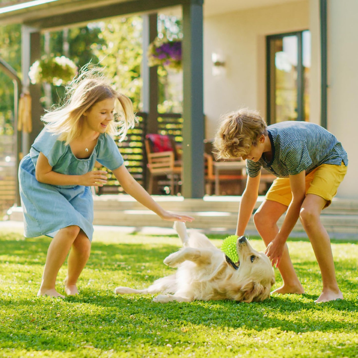 2.5" Squeaky Dog Balls for Small Medium Dogs, 6 Pack Small Dog Chew Toys with Spike, Puppy Toys for Teeth Cleaning and Training (Green 6 Pack)