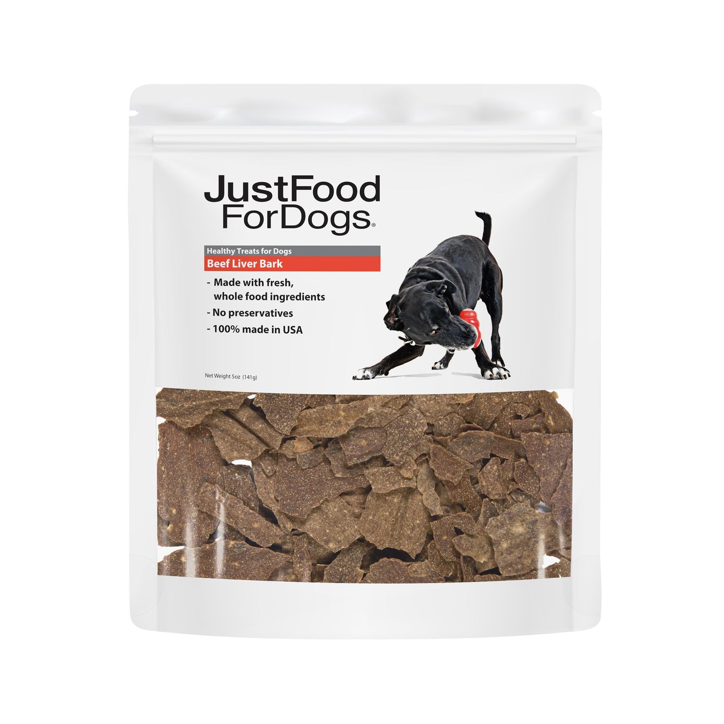 JustFoodForDogs Limited-Ingredient Beef Liver Healthy Dog Treats, Preservative-Free, Made in The USA, 5 oz