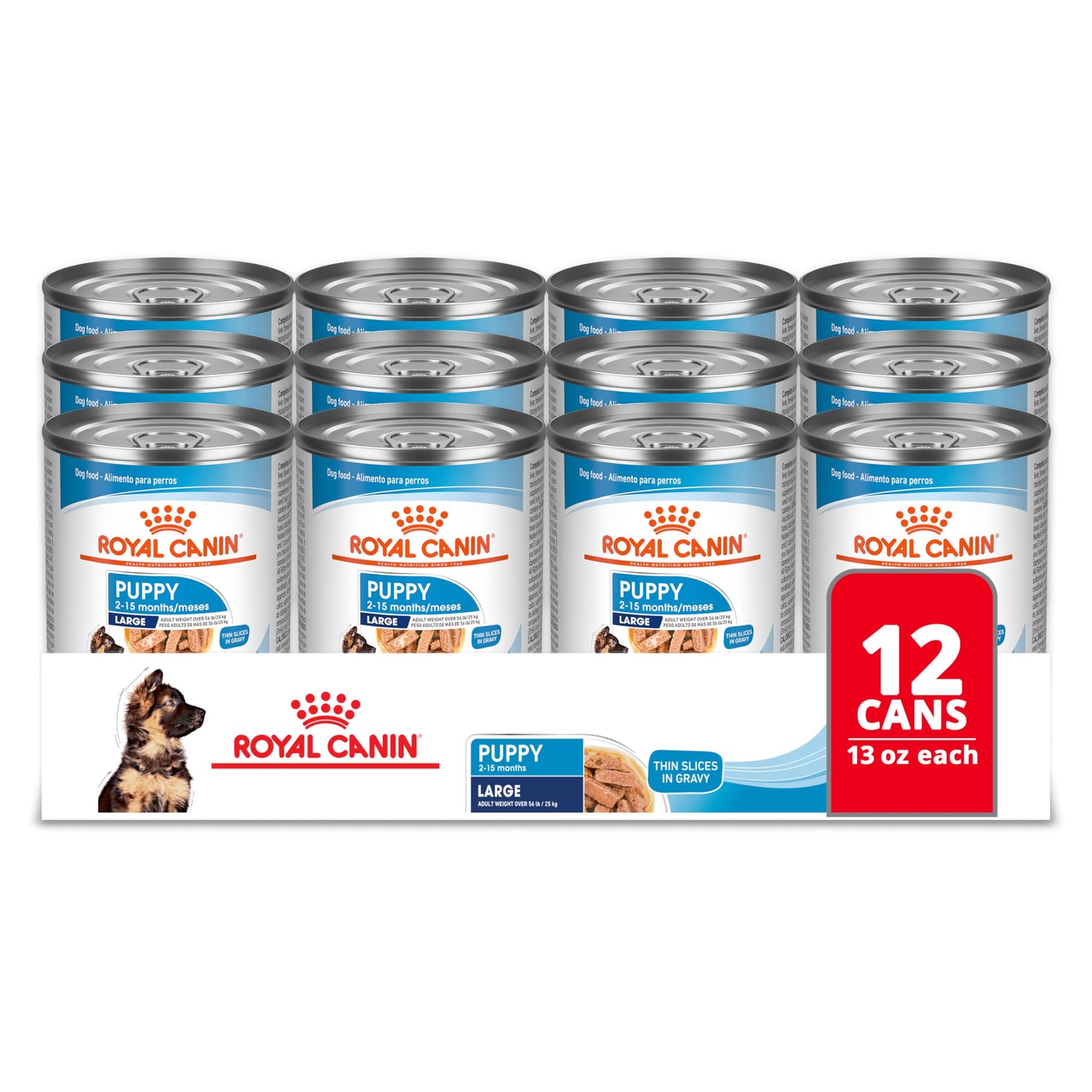 Royal Canin Size Health Nutrition Large Puppy Thin Slices in Gravy Wet Dog Food, 13 oz can (12-count)