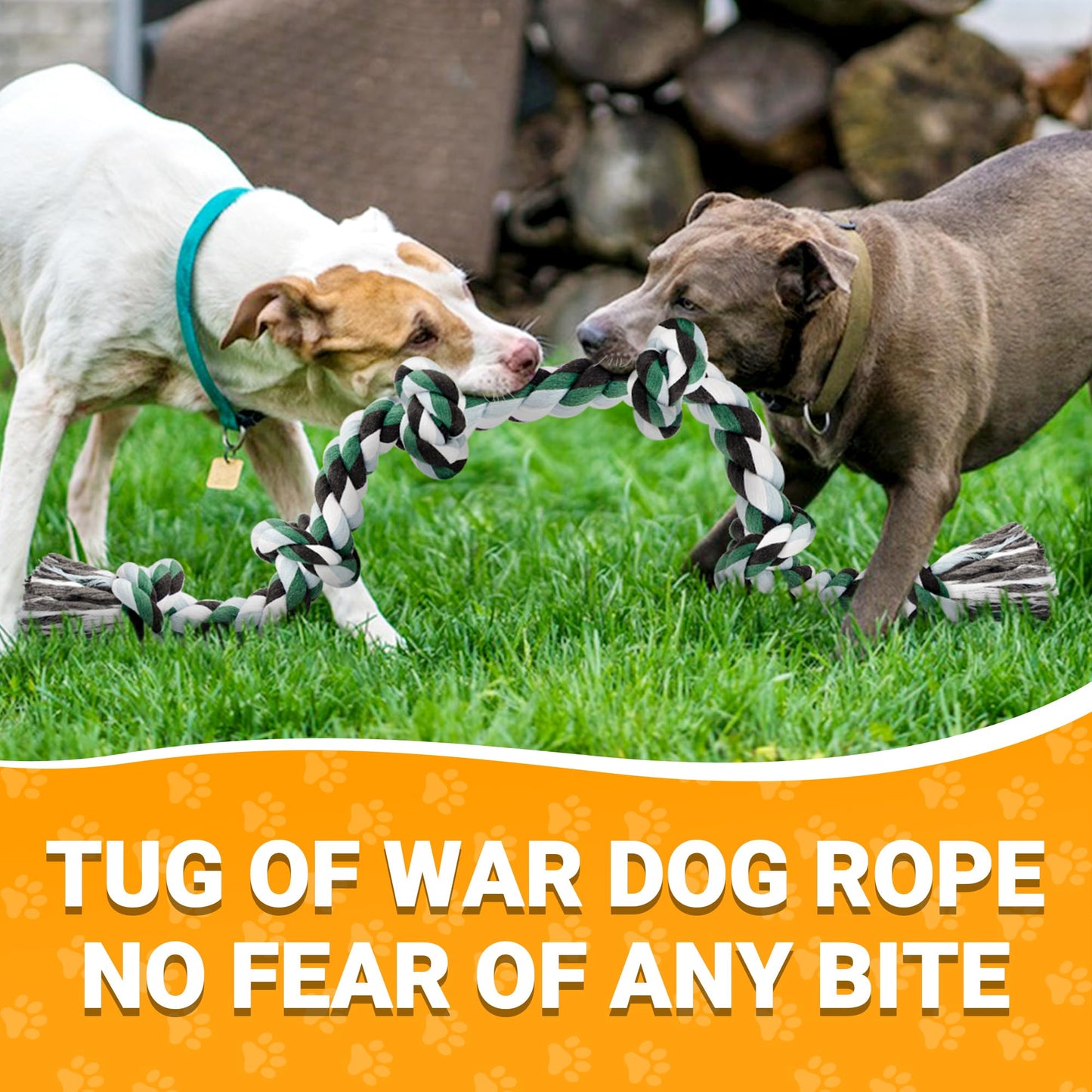 Ycozy XXL 6-Knot Dog Rope Toy for Large Dogs Aggressive Chewers 40in Heavy Duty Dog Teething Chew Toy Puppy Almost Indestructible Cotton