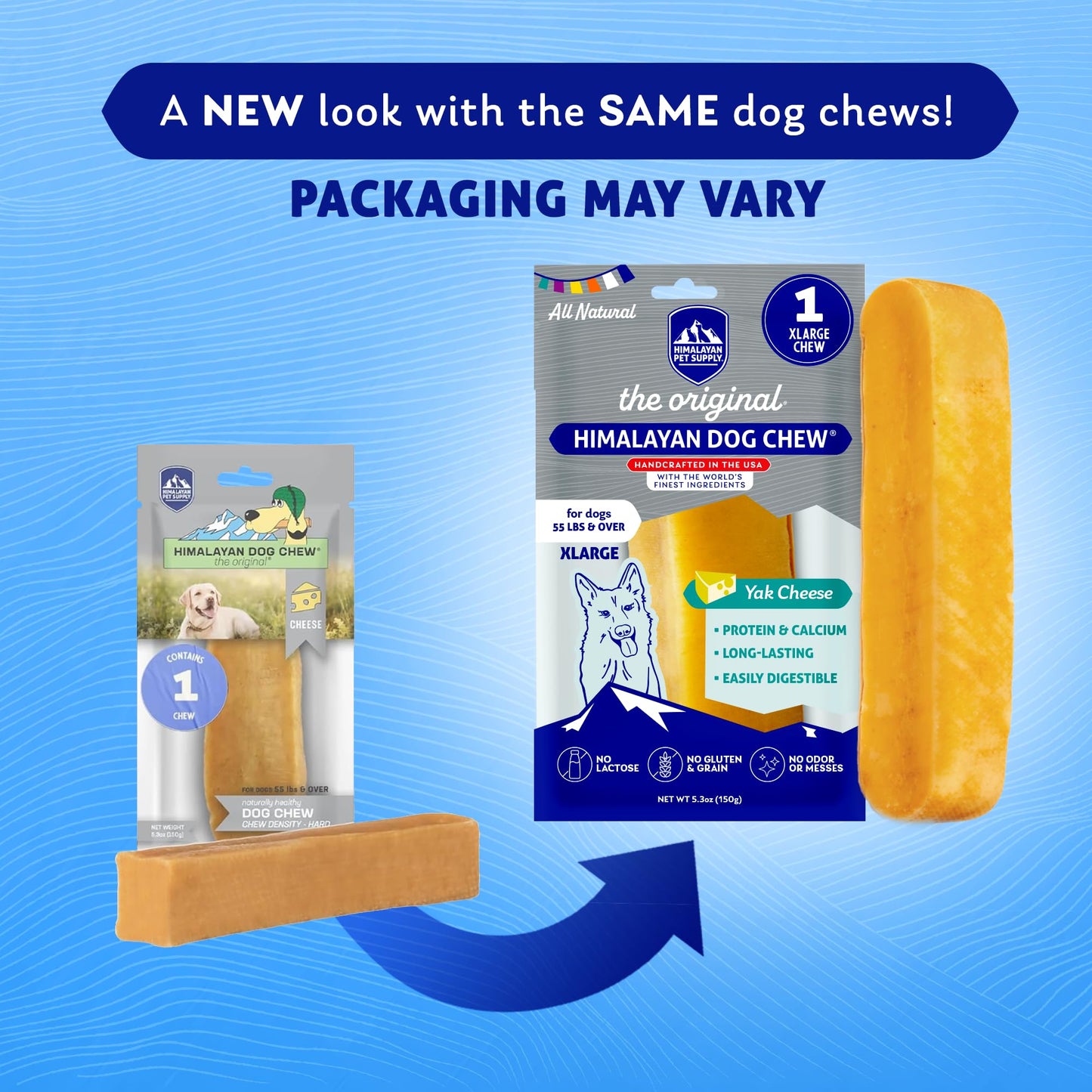 Himalayan Dog Chew Original Yak Cheese Chew, 1 X-Large Stick, 5.3 oz, Gluten Free, Healthy Treats, Grain & Lactose Free 100% Natural, Long Lasting for Dogs Over 55 lbs