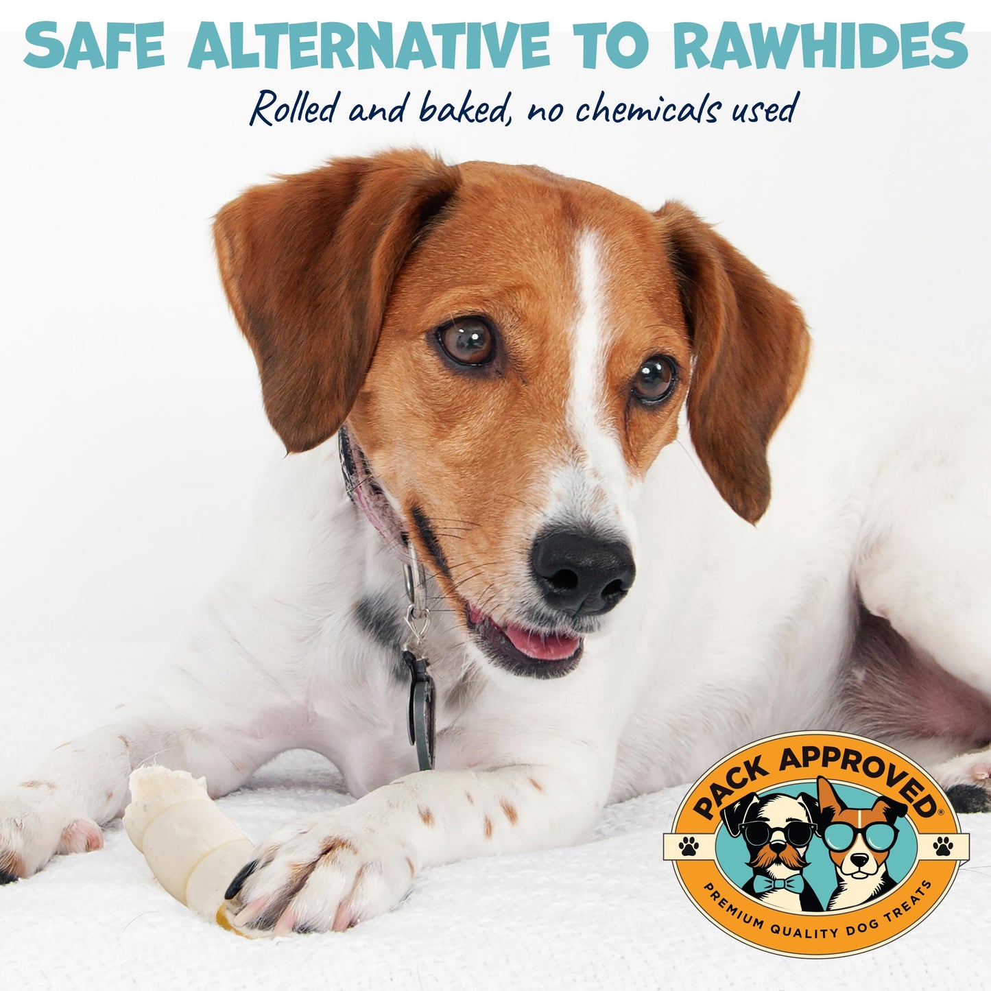 Pack Approved Mini Beef Cheek Rolls - Single Ingredient, All Natural Dog Treats for Small and Medium Dogs - Low Fat, Gluten-Free, & Grain Free Dog Treats - 3-4 inch (6-Pack)