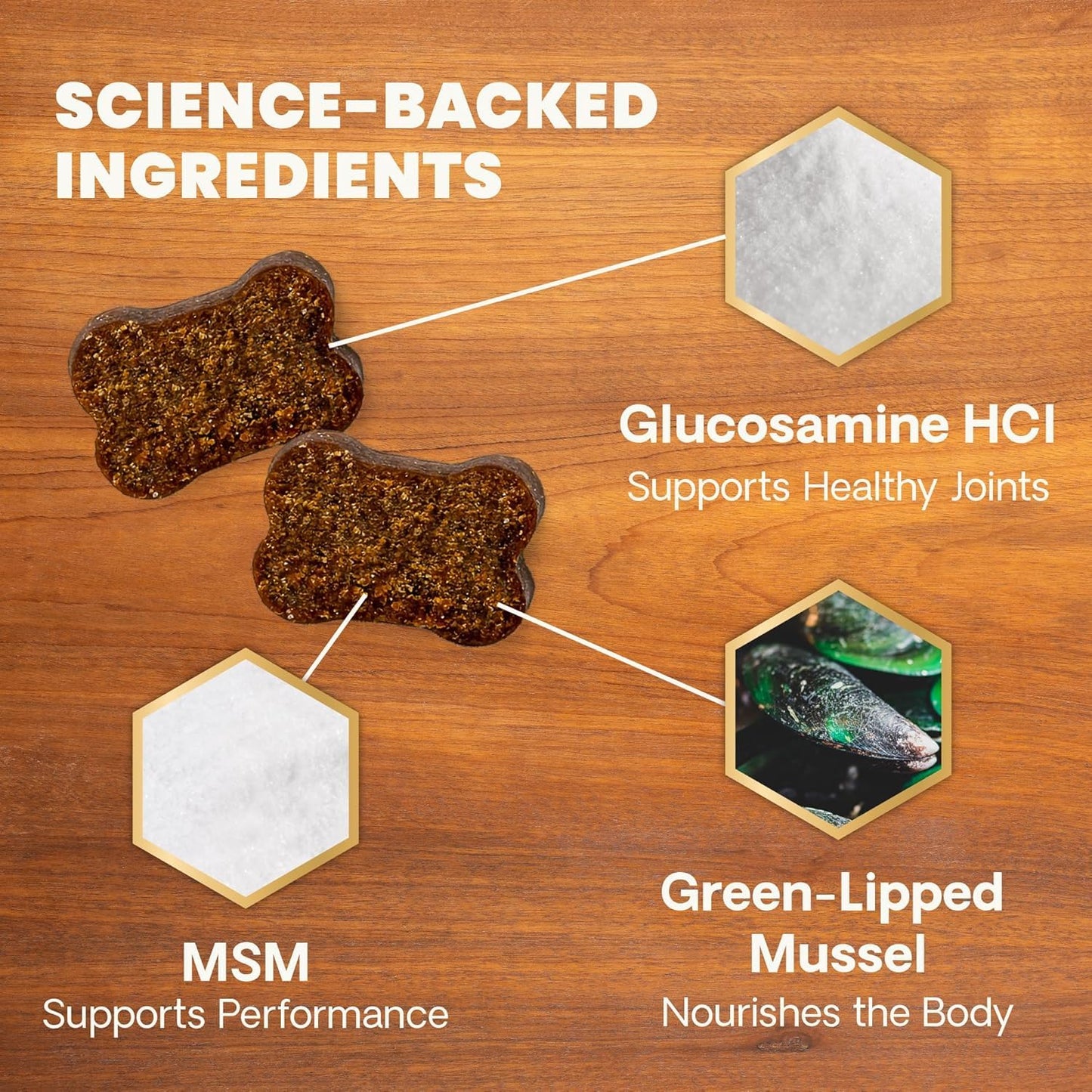 VetriScience Extra Strength Healthy Hip & Joint Chews, GlycoFlex 3, Glucosamine, Green-Lipped Mussel, Joint Support Supplement for Dogs, Promote Mobility & Soothe Joint Discomfort, Chicken, 120 Count