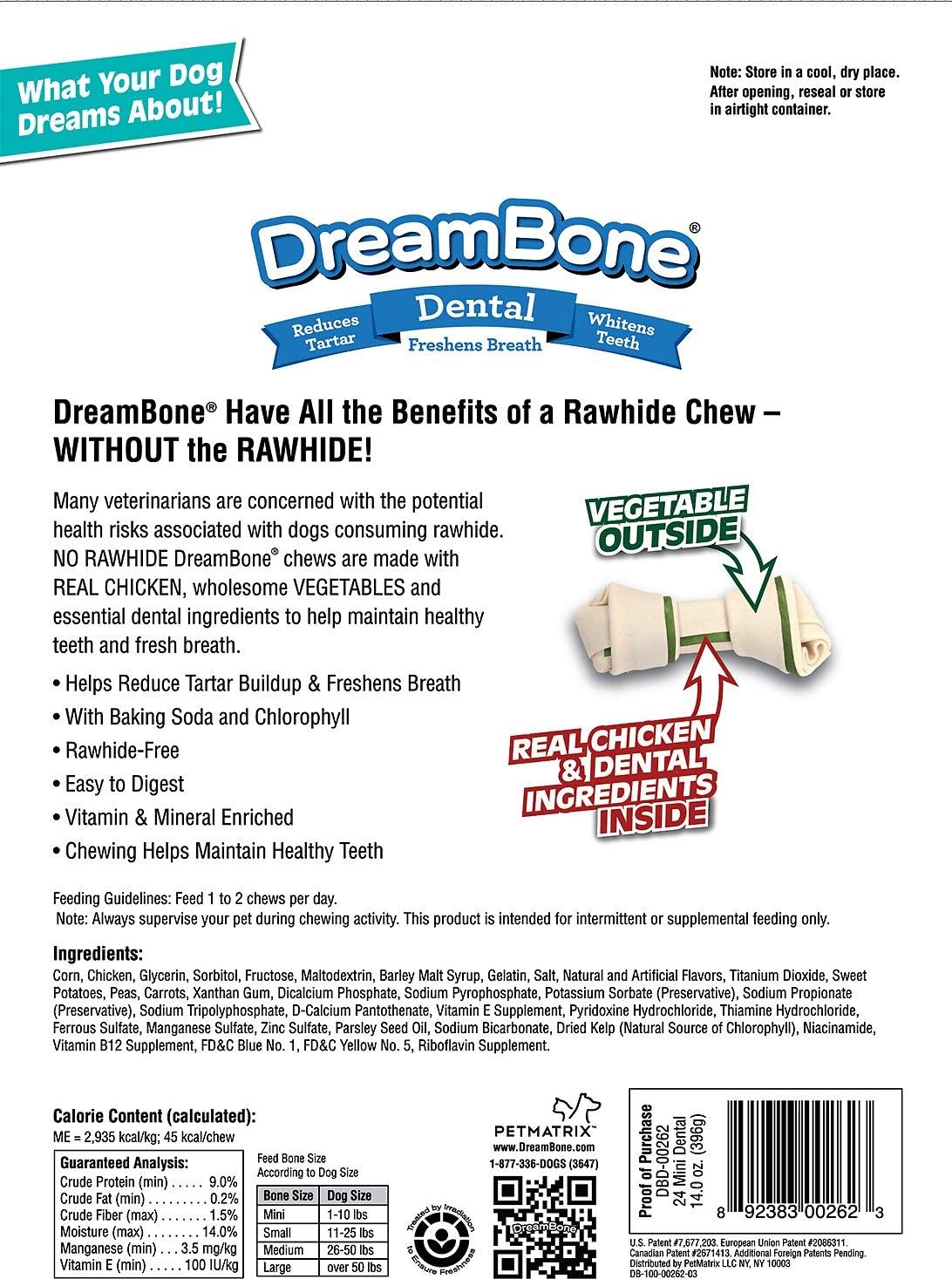 DreamBone Dental Chews, Rawhide-Free Chews for Dogs, Maintain Fresh Breath and Clean Healthy Teeth