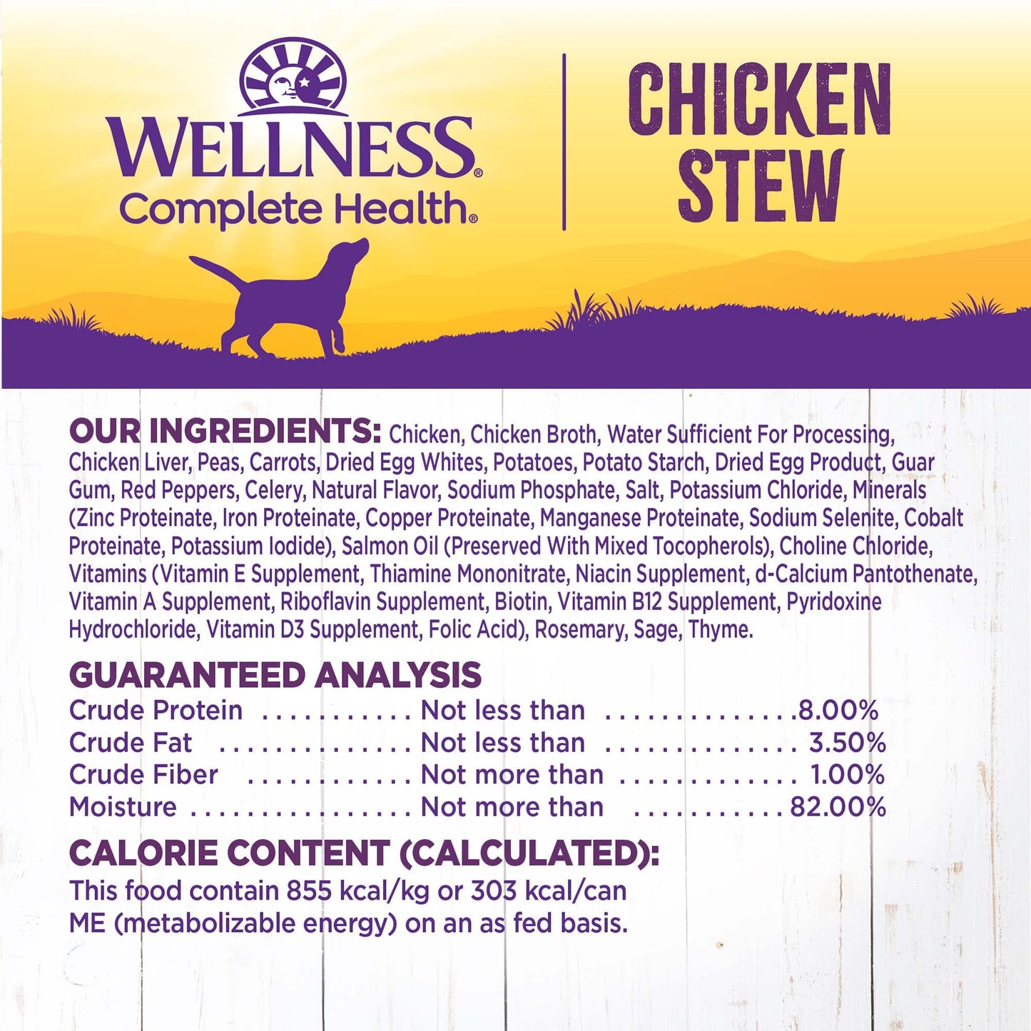 Wellness Complete Health Thick & Chunky Natural Grain Free Canned Wet Dog Food, Chicken Stew, 12.5-Ounce Can (Pack of 12)