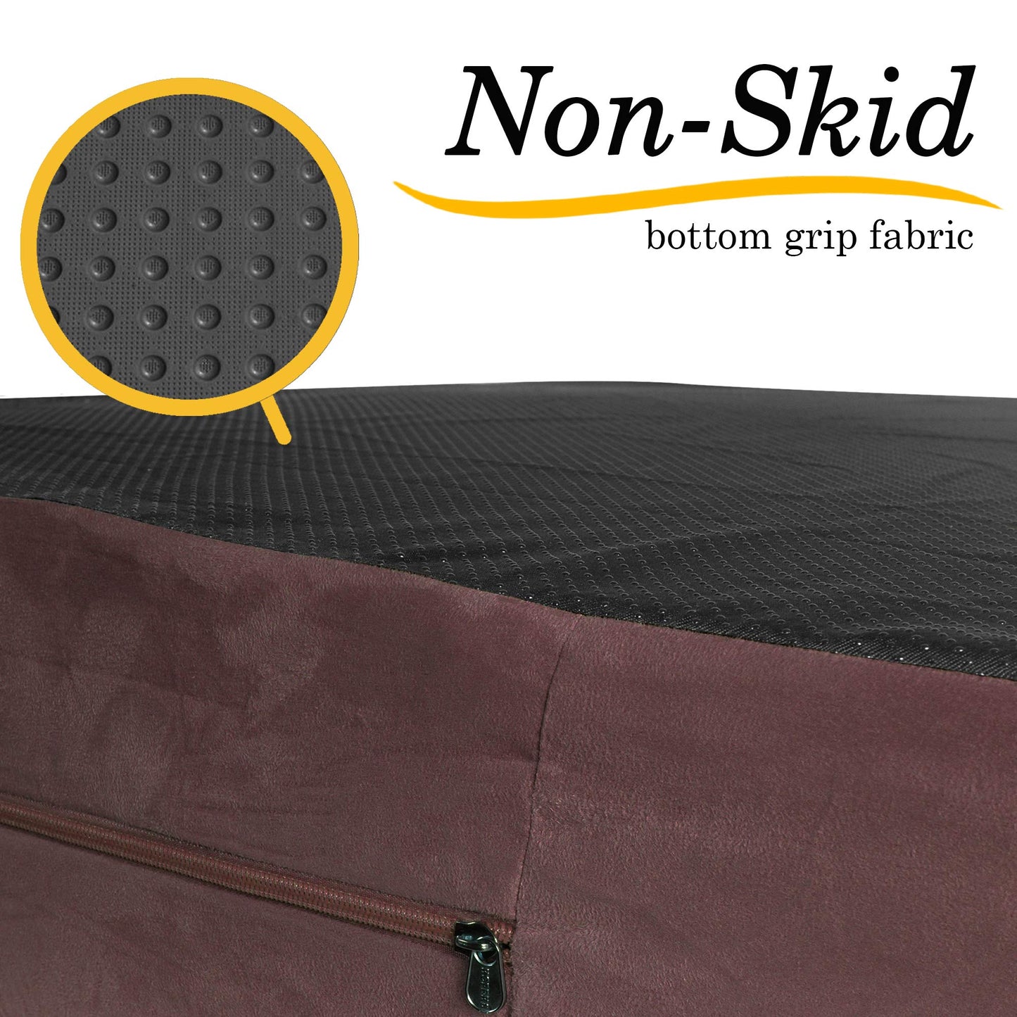 KOPEKS Orthopedic Memory Foam Dog Bed 7" Inch Thick Extra Large Dog Bed With Pillow Brown 50"x34"x10" Includes Waterproof Liner & Durable Removable Cover With Smart Design