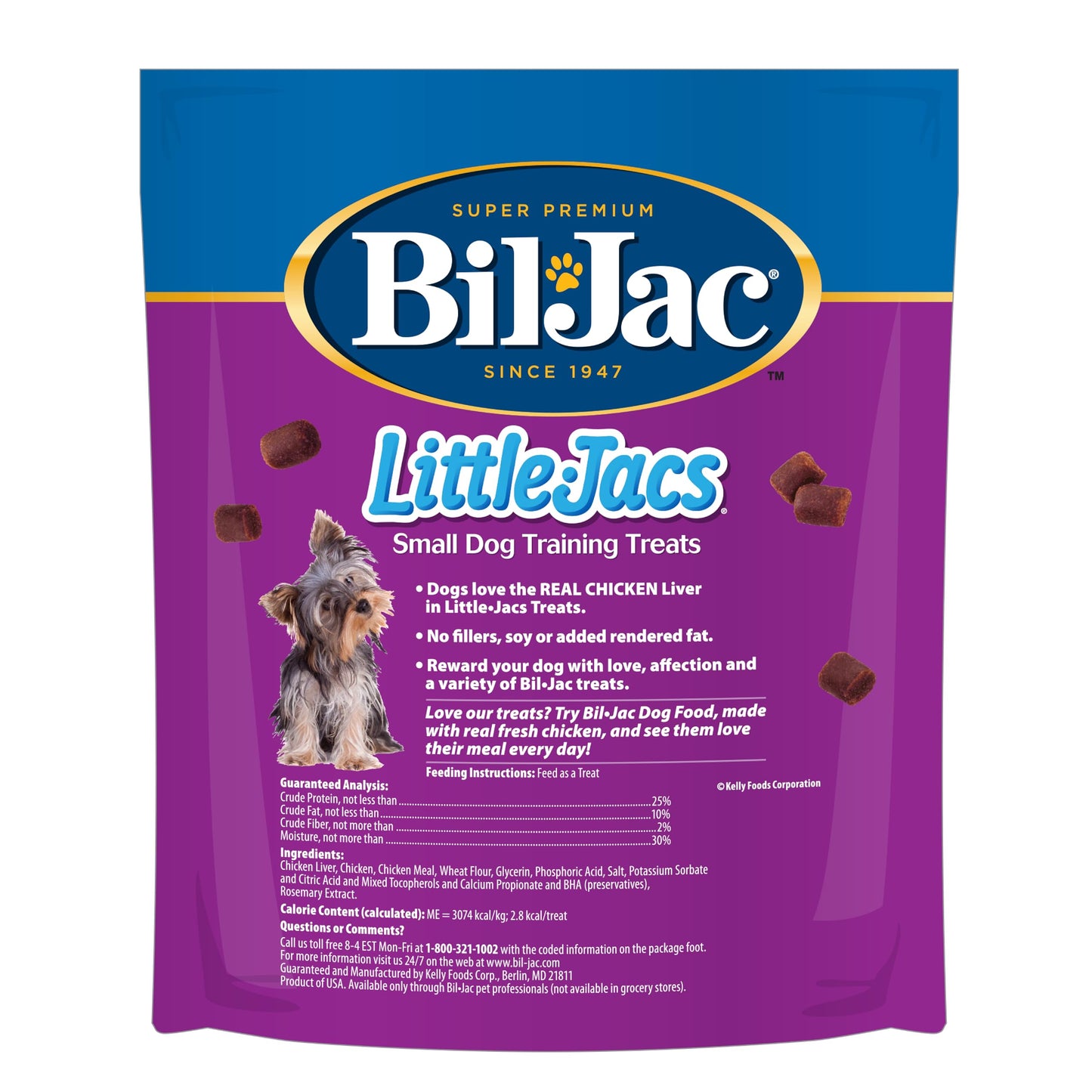 Bil-Jac Little Jacs Small Dog Training Treats, Chicken Flavor, Made with Chicken Liver, 16oz (3-Pack)
