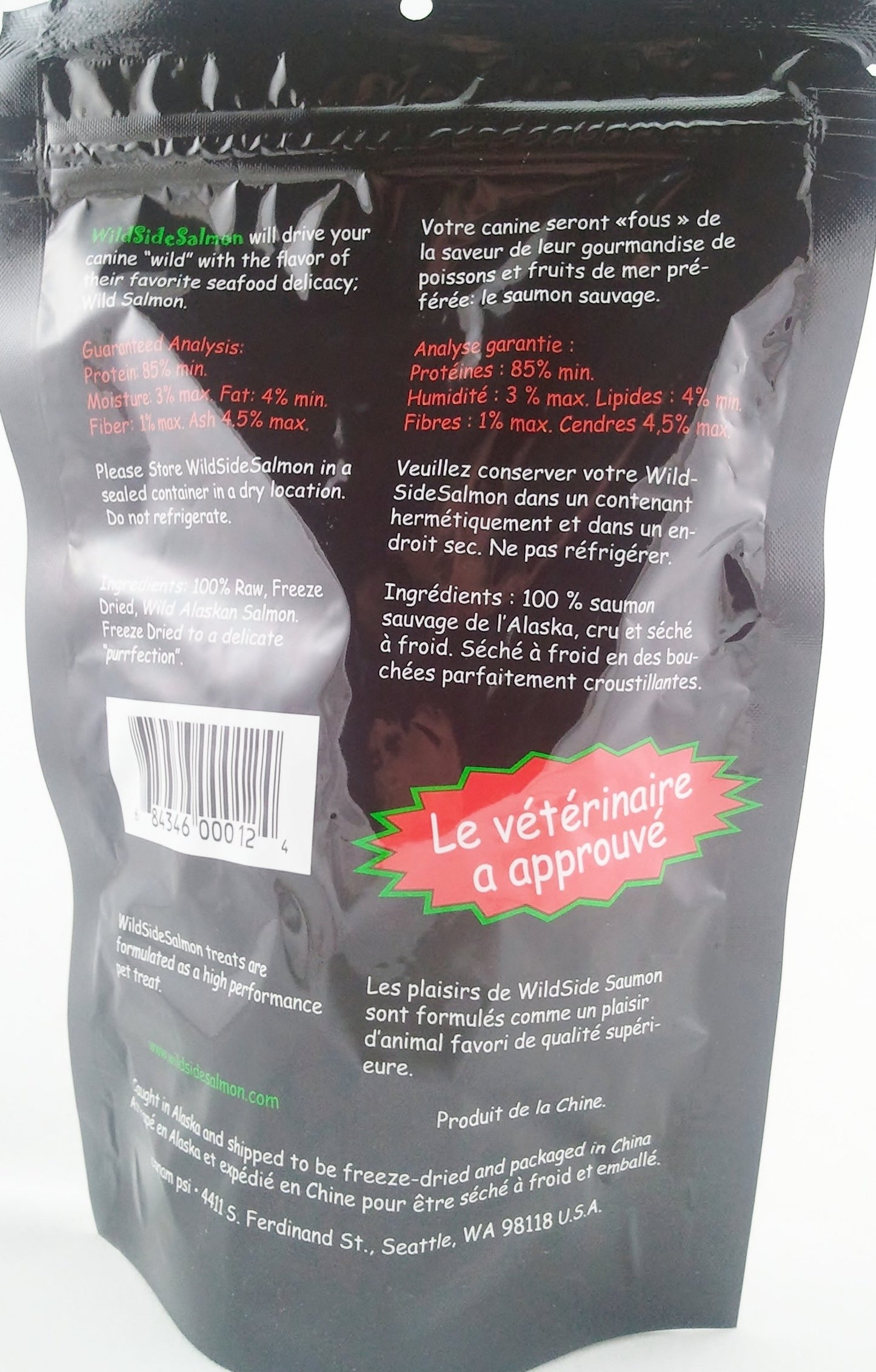 Wildsidesalmon Freeze Dried Salmon Dog Treats, Wild Caught, Gluten Free, Grain Free, High Protein, Diabetic Friendly | Natural Fish Oil | Made in The USA