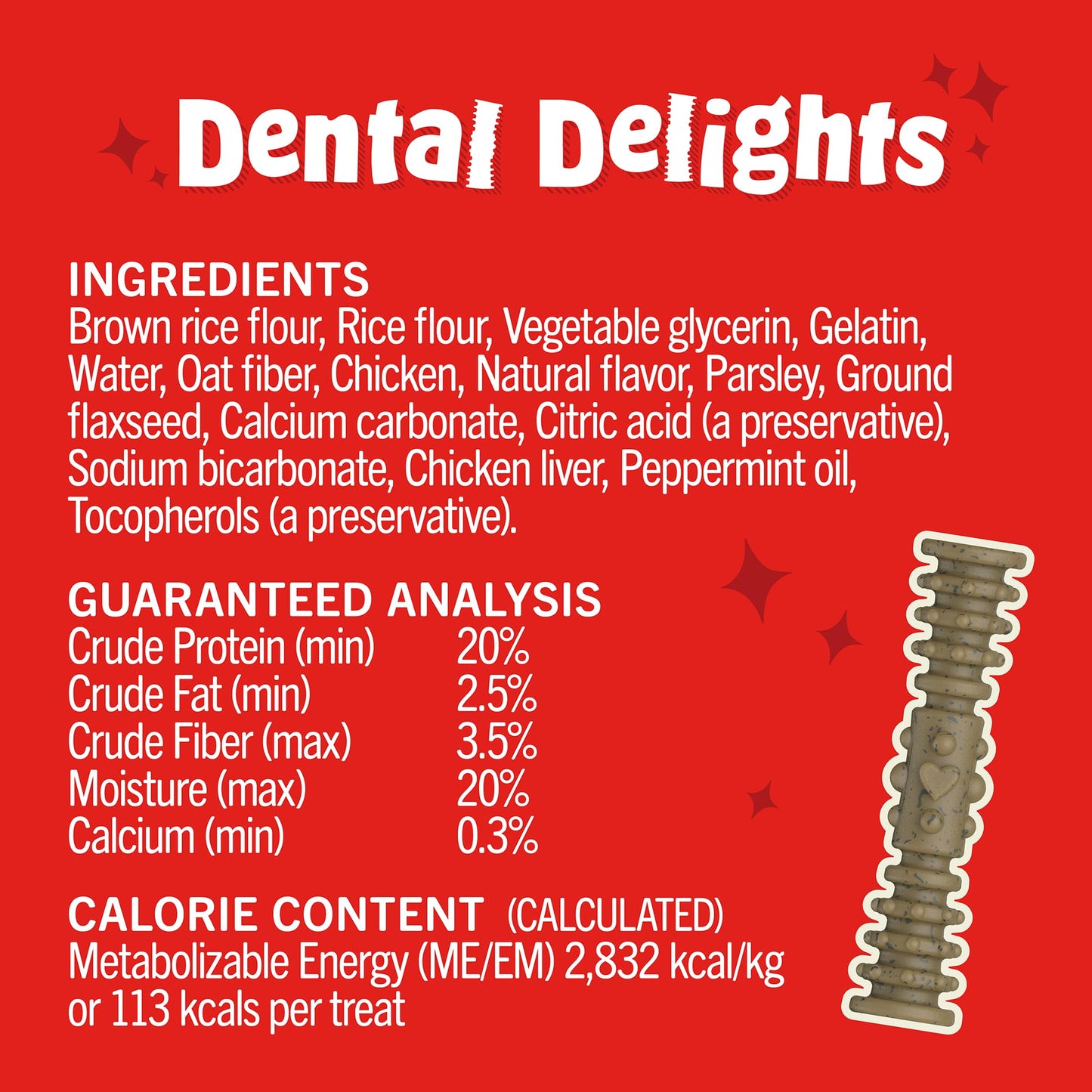 Stella & Chewy's Dental Delights - Freeze-Dried Raw Chicken Dental Treats for Small Dogs - Teeth Cleaning & Breath Freshening Chews with Ridges & Nubs - Made in USA - 10.5 oz - 21 Small Treats