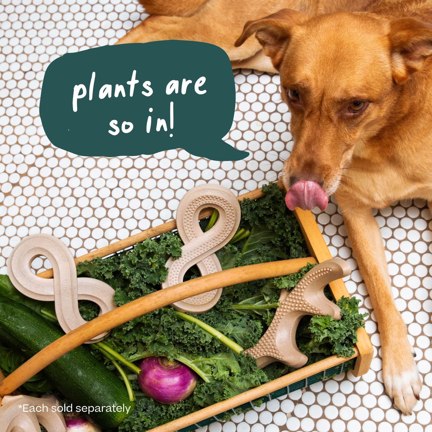 WOOF HonestChew Dog Toy Infinity - Durable Dog Chews - Made with Natural, Plant-Based Ingredients - Splinter-Resistant - Safer Than Dog Bones - Small