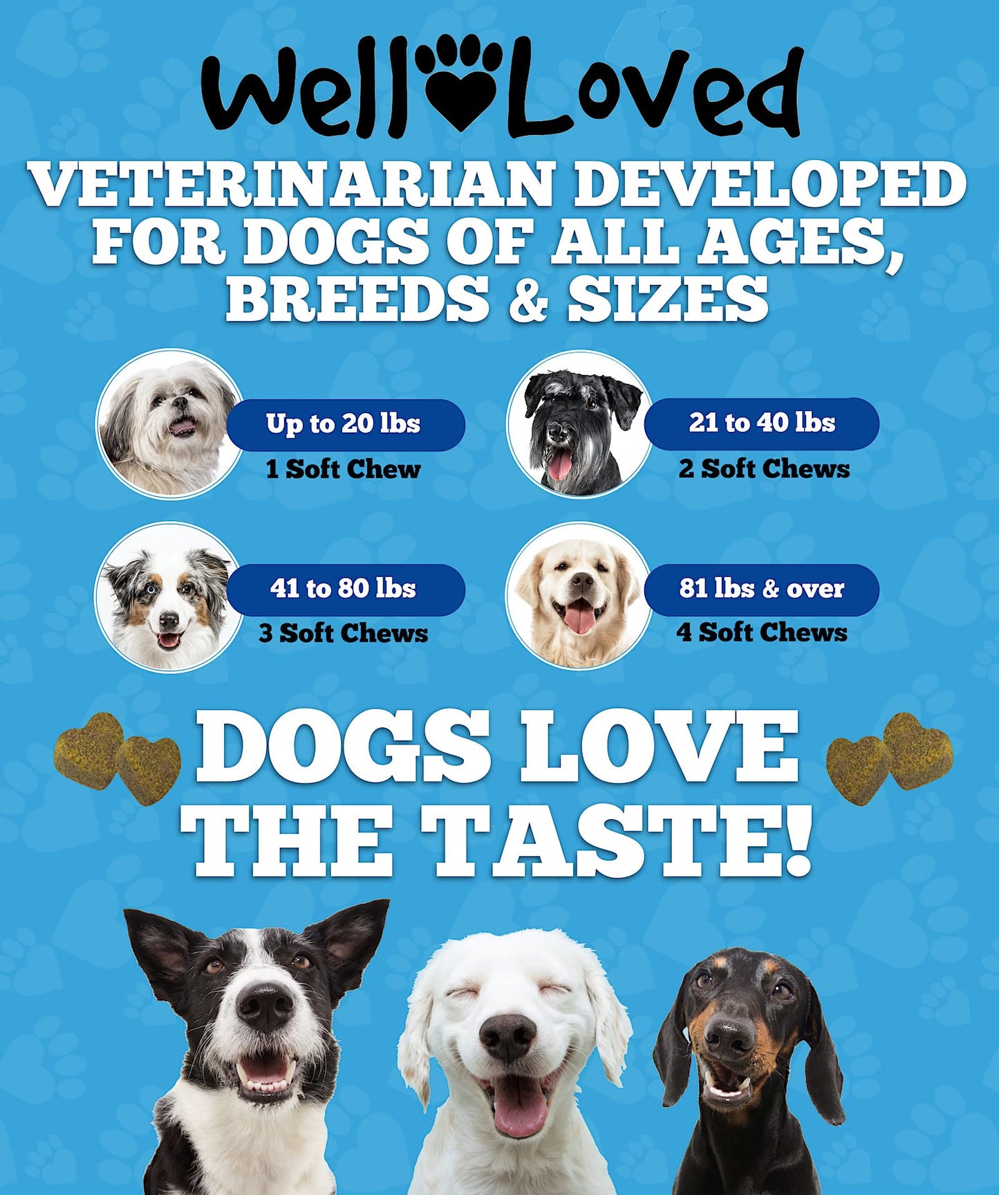 Well Loved Probiotics for Dogs, Dog Probiotics, Made in USA, Vet Developed for Gut Health, Yeast Balance, Itchy Skin, Diarrhea & Gas Relief, Chews with Prebiotic & Digestive Enzymes, Digestive Support