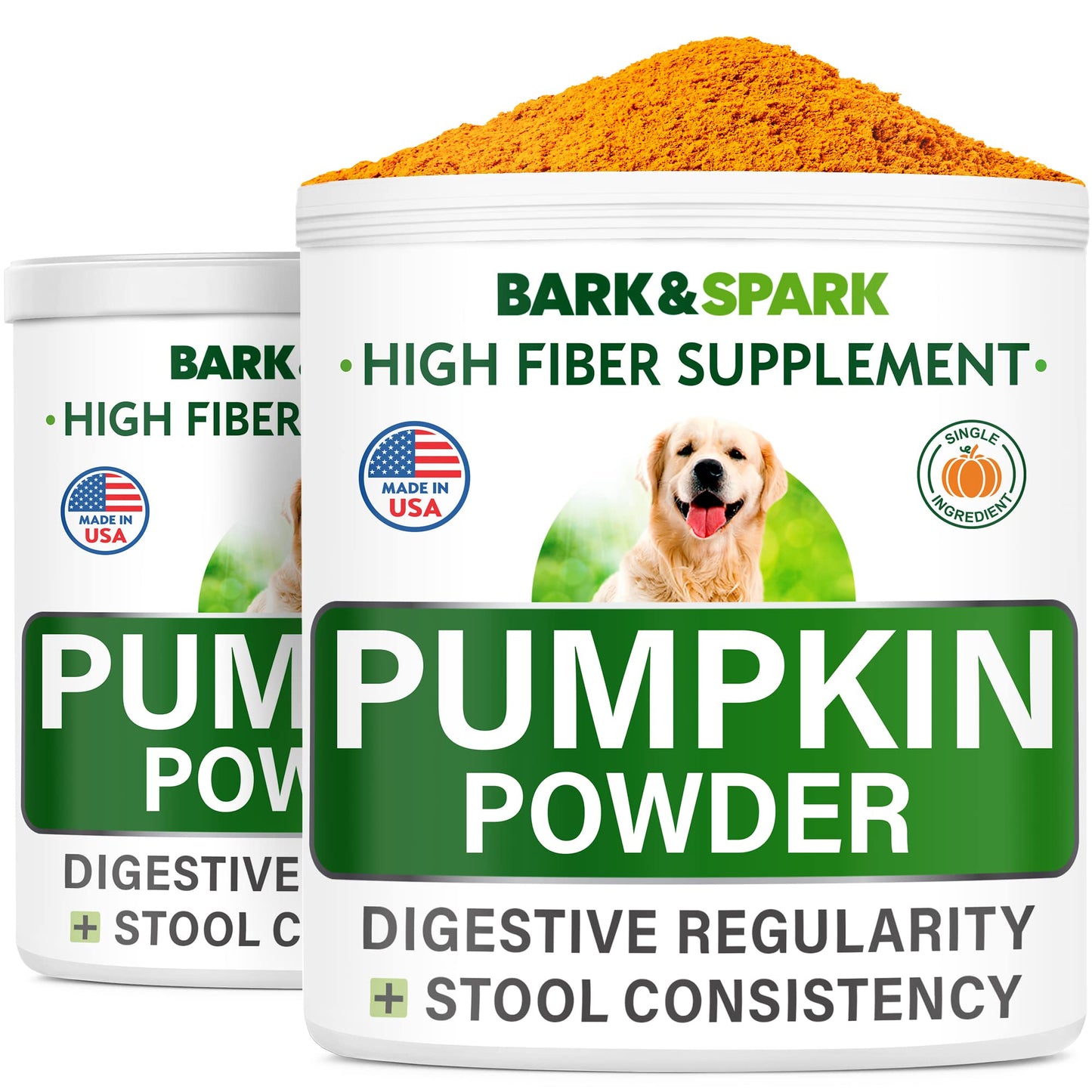 Pumpkin for Dogs - 16.2oz Powdered Fiber Supplement and Stool Softener - Treat Diarrhea, Constipation, Upset Stomach, Food Sensitivity - Improve Digestion - Made in USA
