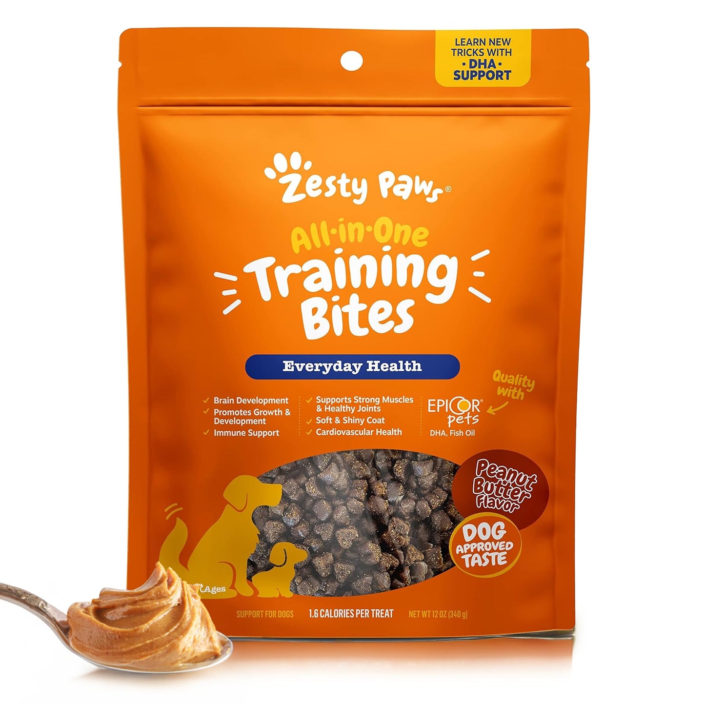 Zesty Paws Training Treats for Dogs & Puppies - Dog Treats for Training - Healthy Dog Chews for Hip, Joint & Muscle Health - for All Breeds and Ages - PB Flavor - 12oz