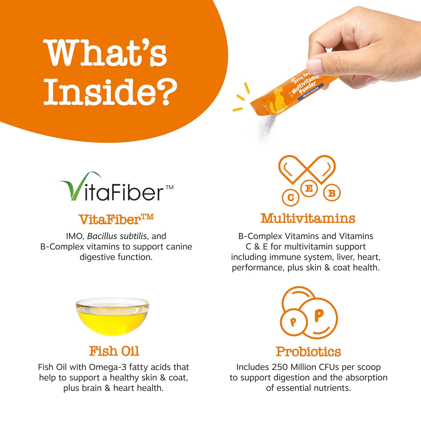 Zesty Paws Wild Alaskan Omega-3 Blend Pollock + Salmon Oil + Multivitamin Powder for Dogs