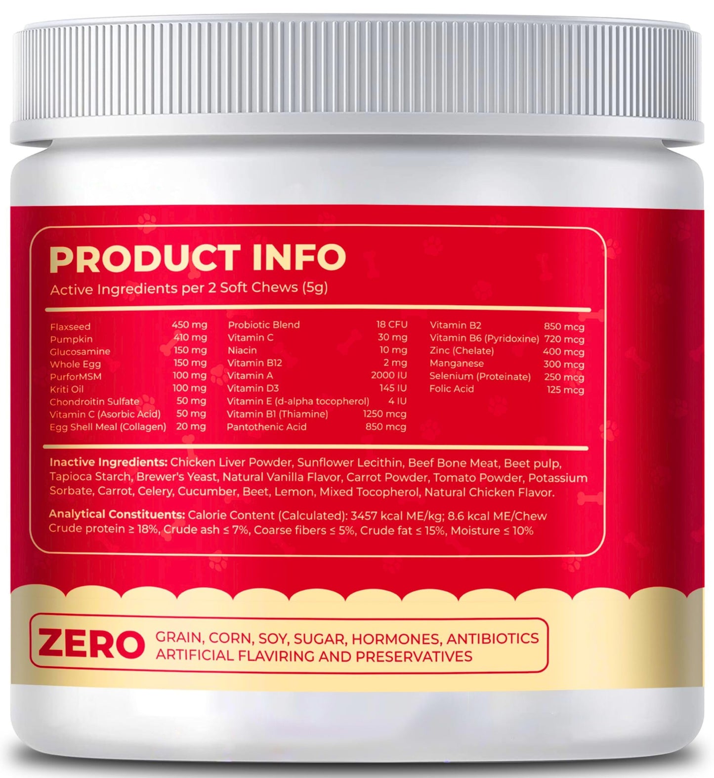 Dog Multivitamin, Chewable Dog Vitamins and Supplements for Hip & Joints, Skin & Coat, Omega 3 Oil for Dogs Immune, Heart & Digestive Health, Senior & Puppy Multivitamin - Chicken Flavor - 120ct