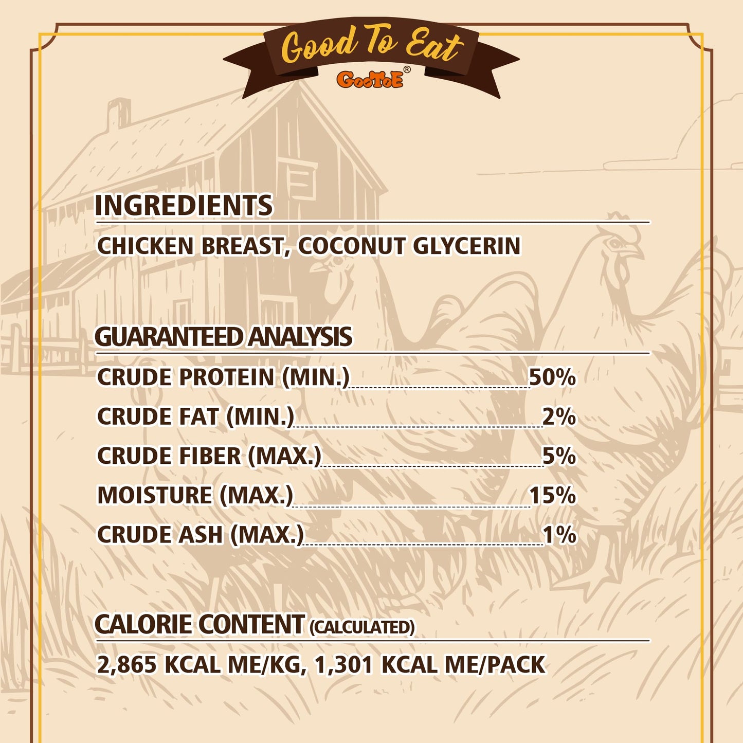 Gootoe Chicken Breast Strips 1 lb, Dog Treats, All Natural, Grain-Free, High-Protein, Healthy & Easily Digestible, Soft Texture