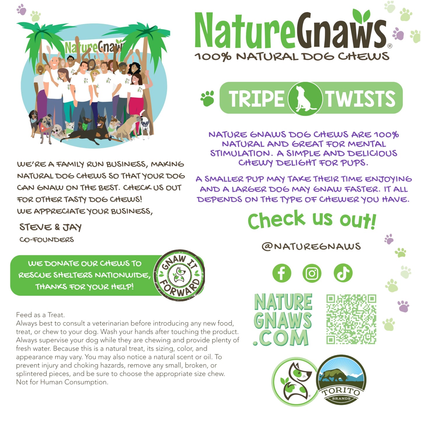 Nature Gnaws Tripe Twists for Dogs 4-5" (20 Count) - Crunchy Grain Free Reward Snack for Small, Medium & Large Breeds - Natural Beef Dog Chew Treats - Rawhide Free