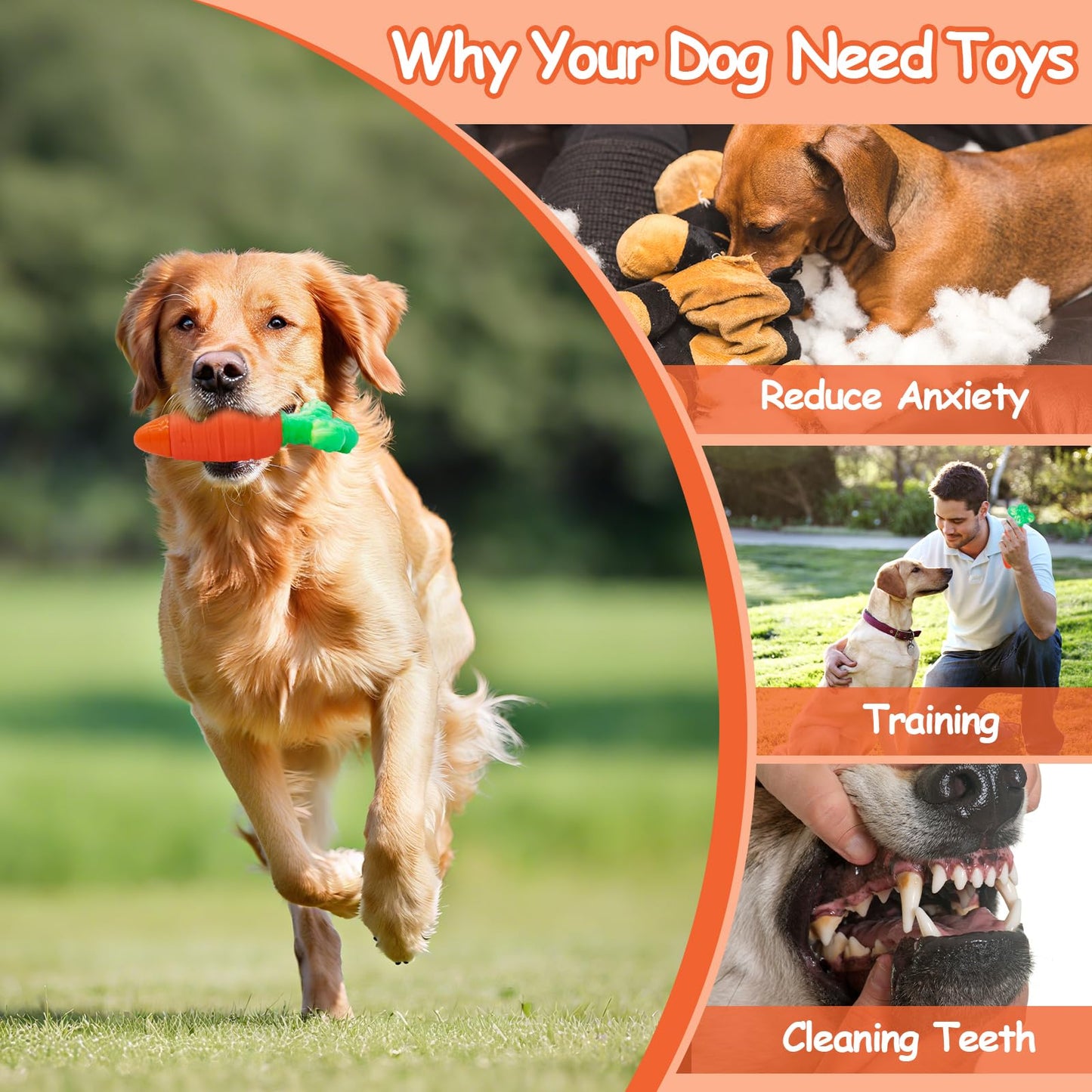 BoYoYo Indestructible Dog Toy for Aggressive Chewers with Squeaky, Dog Chew Toys for Large, Medium and Small Breeds to Keep Them Busy, Interactive Tough Dog Toy