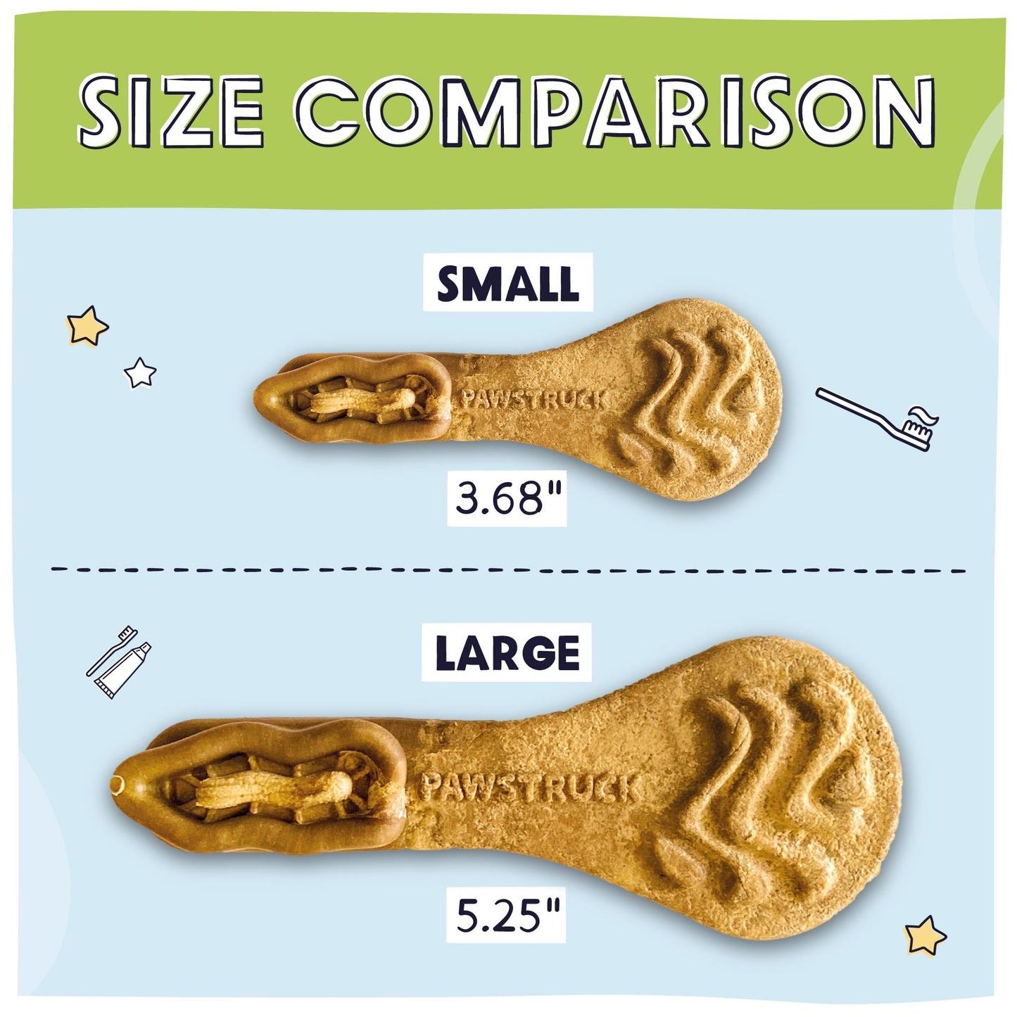 Pawstruck Natural Dental Chews for Small Medium Dogs & Puppies - Vet Recommended Brush Stick Treats Made in USA Breath Freshener to Improve Oral Hygiene & Clean Teeth - 15 Count - Packaging May Vary