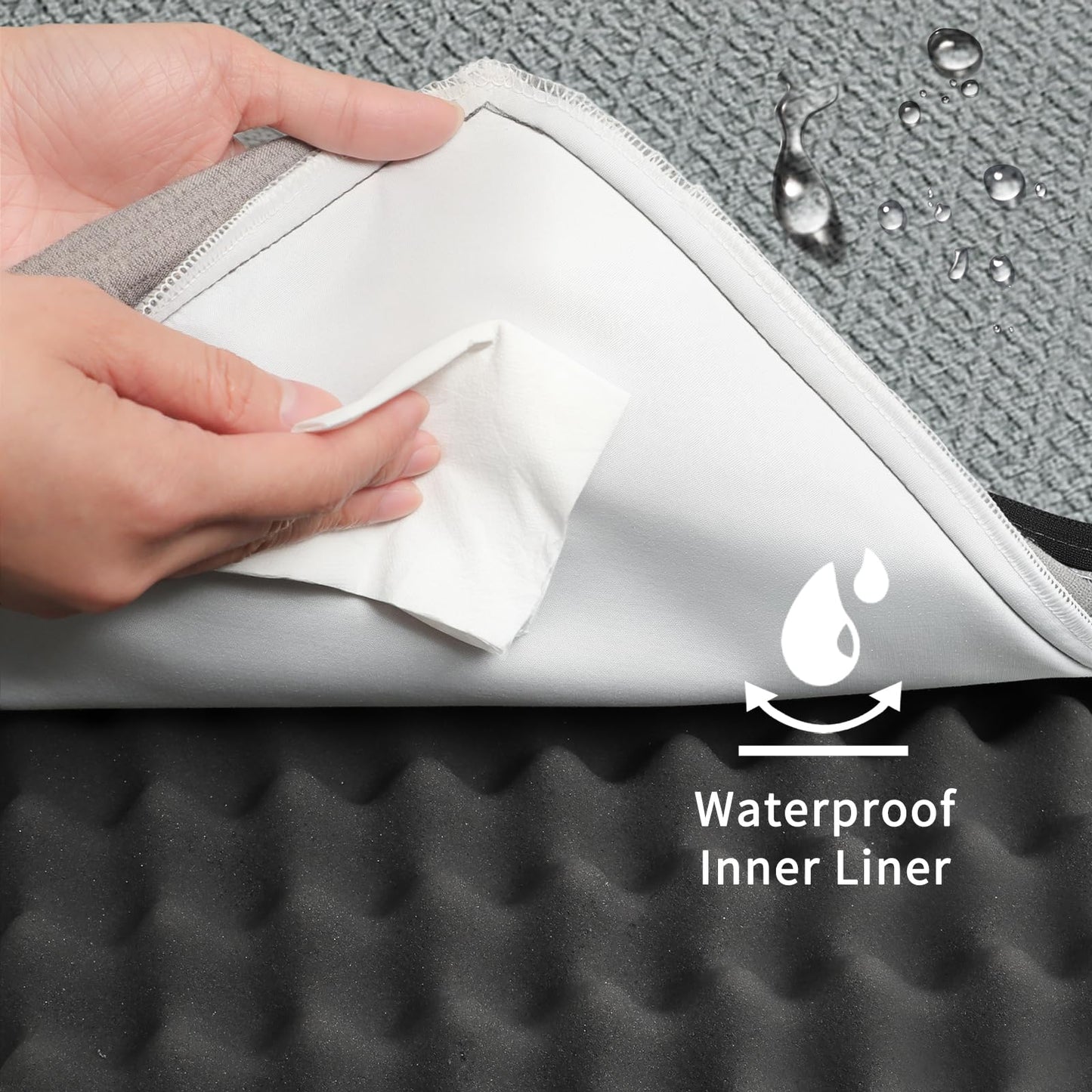 Large Dog Bed - Dog Crate Bed Orthopedic Large Sized Dog Beds,Washable & Waterproof Cover Big Plush Comfort Pet Bed Mat, Egg Crate Foam Bed