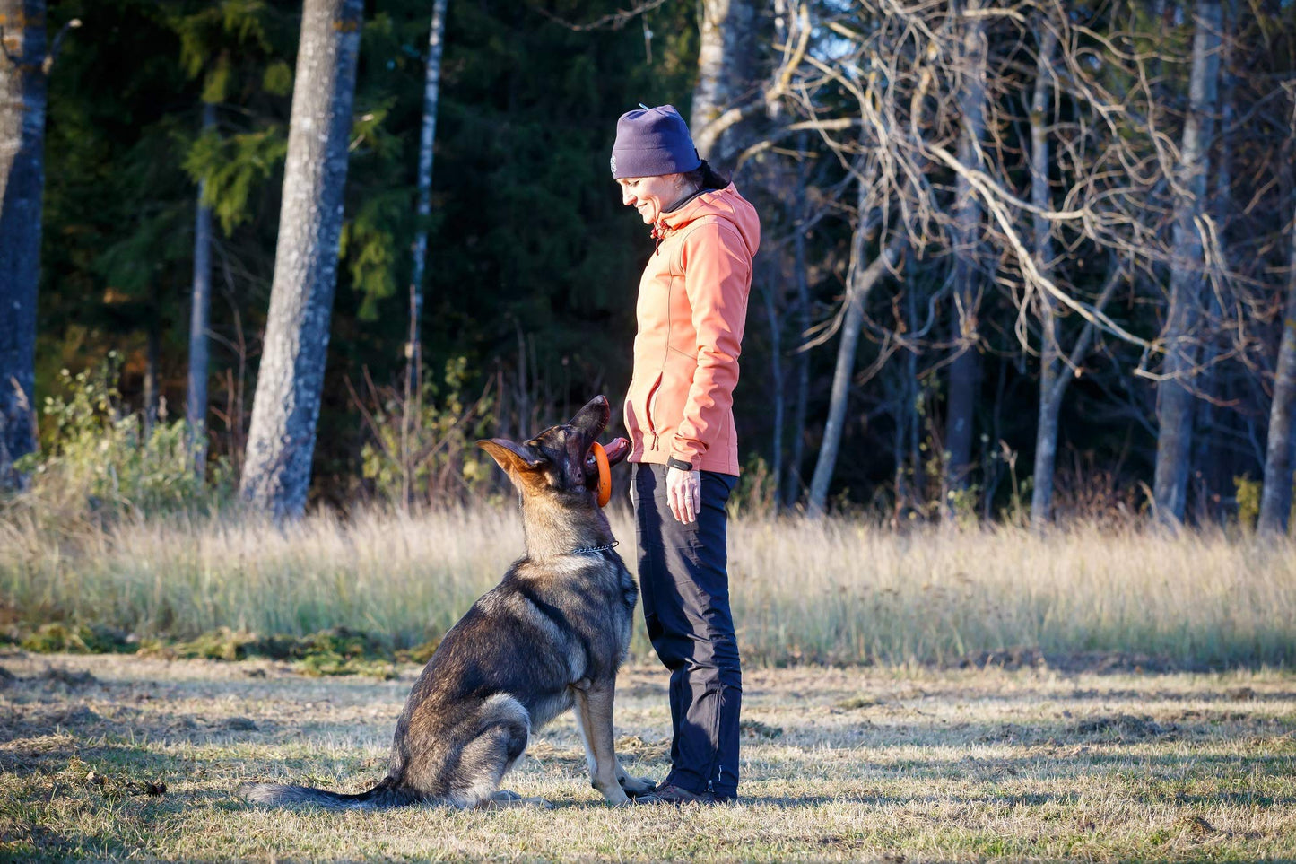 PlayfulSpirit Durable Natural Rubber Ring - Great Tug of War Dog Toy, Fun for Throw, Chase and Fetch Games, Exercise and Dog Training Toy for Medium to Large Breed Puppies and Adult Dogs (L, Orange)