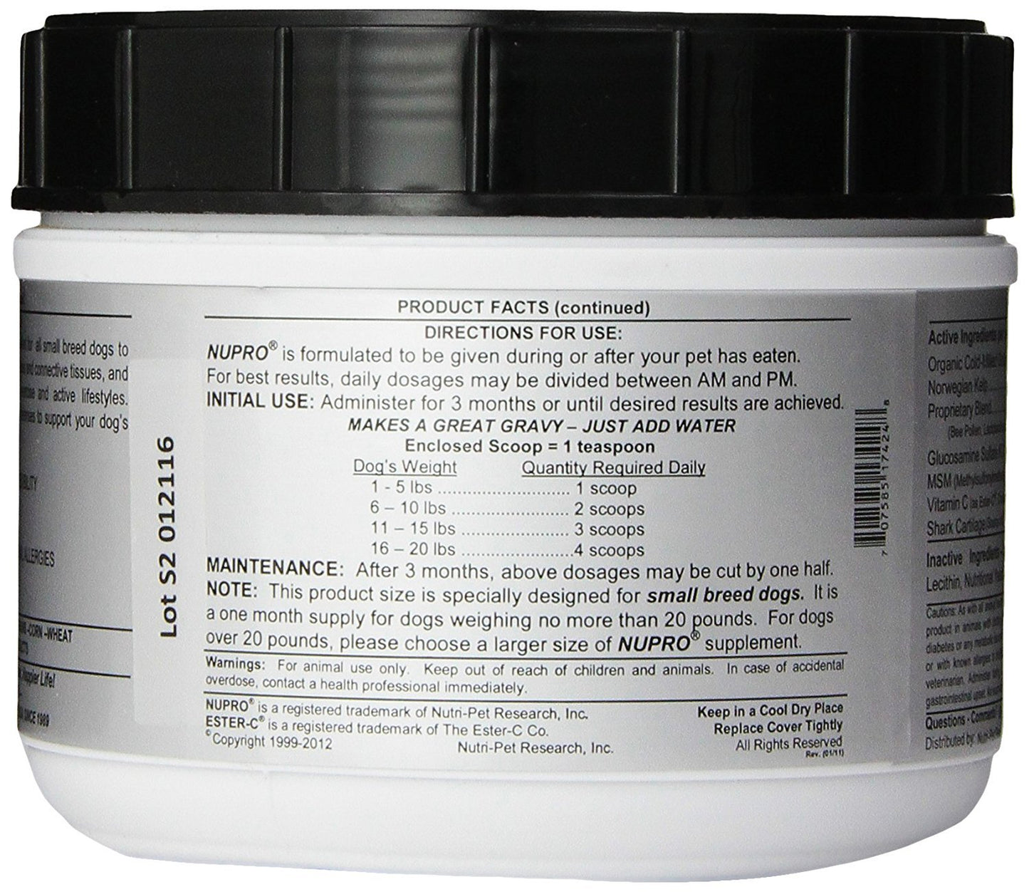 Nupro Joint and Immunity Support for Dogs, 1-Pound (Small Breed Size) 2 Pack