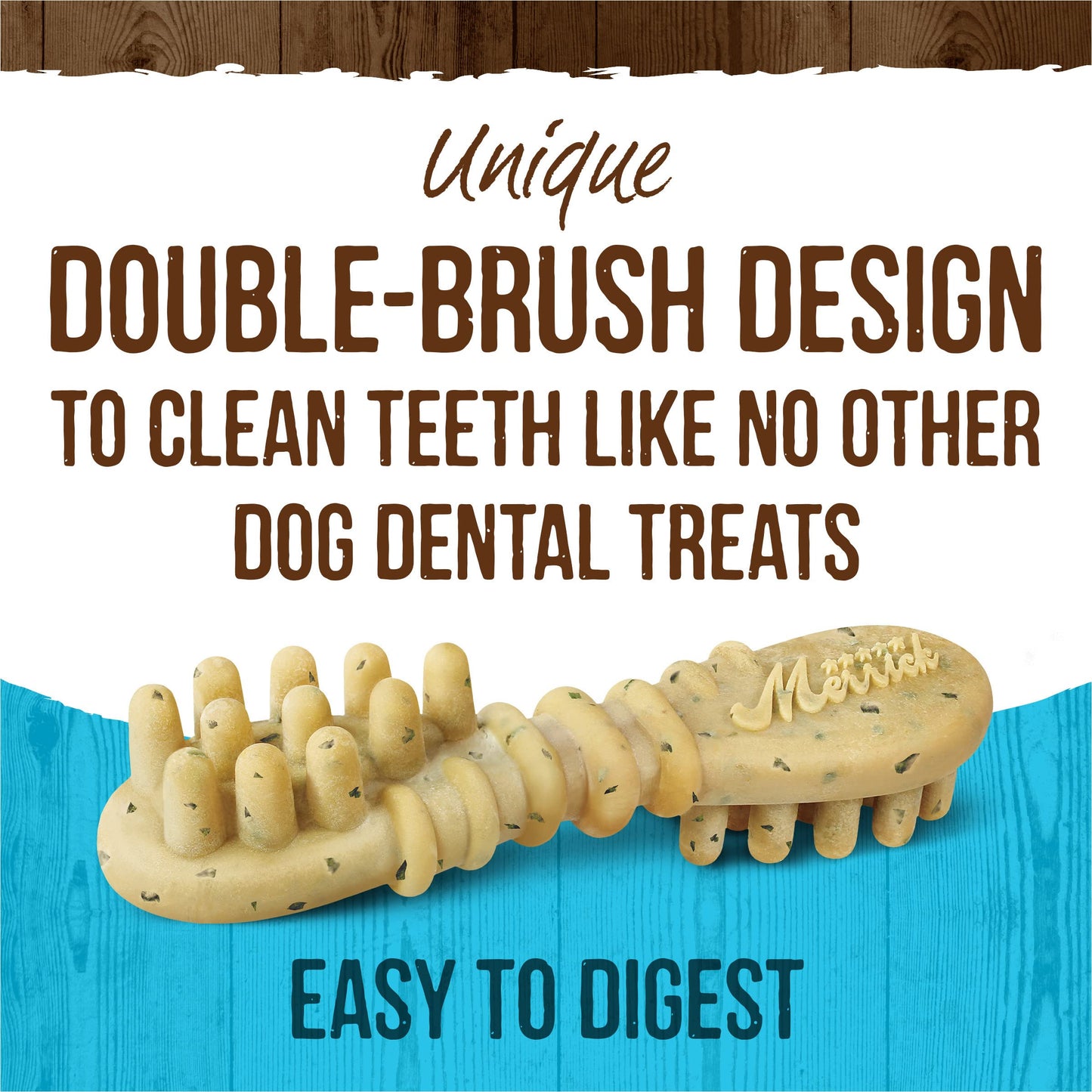 Merrick Fresh Kisses Natural Dental Chews, Toothbrush Treat Shape Infused with Real Mint, Small Dogs 15-25 Lbs - 48 ct. Box