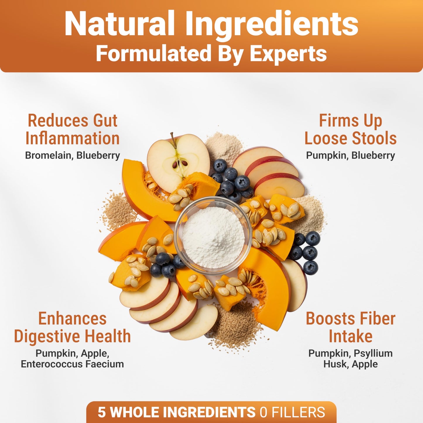 Pumpkin Powder for Dogs with Probiotics - Rich in Fiber, Helps with Digestion, Nutrient Absorption, Diarrhea, Constipation & Upset Stomach - Organic Dog Food Topper - Made in USA