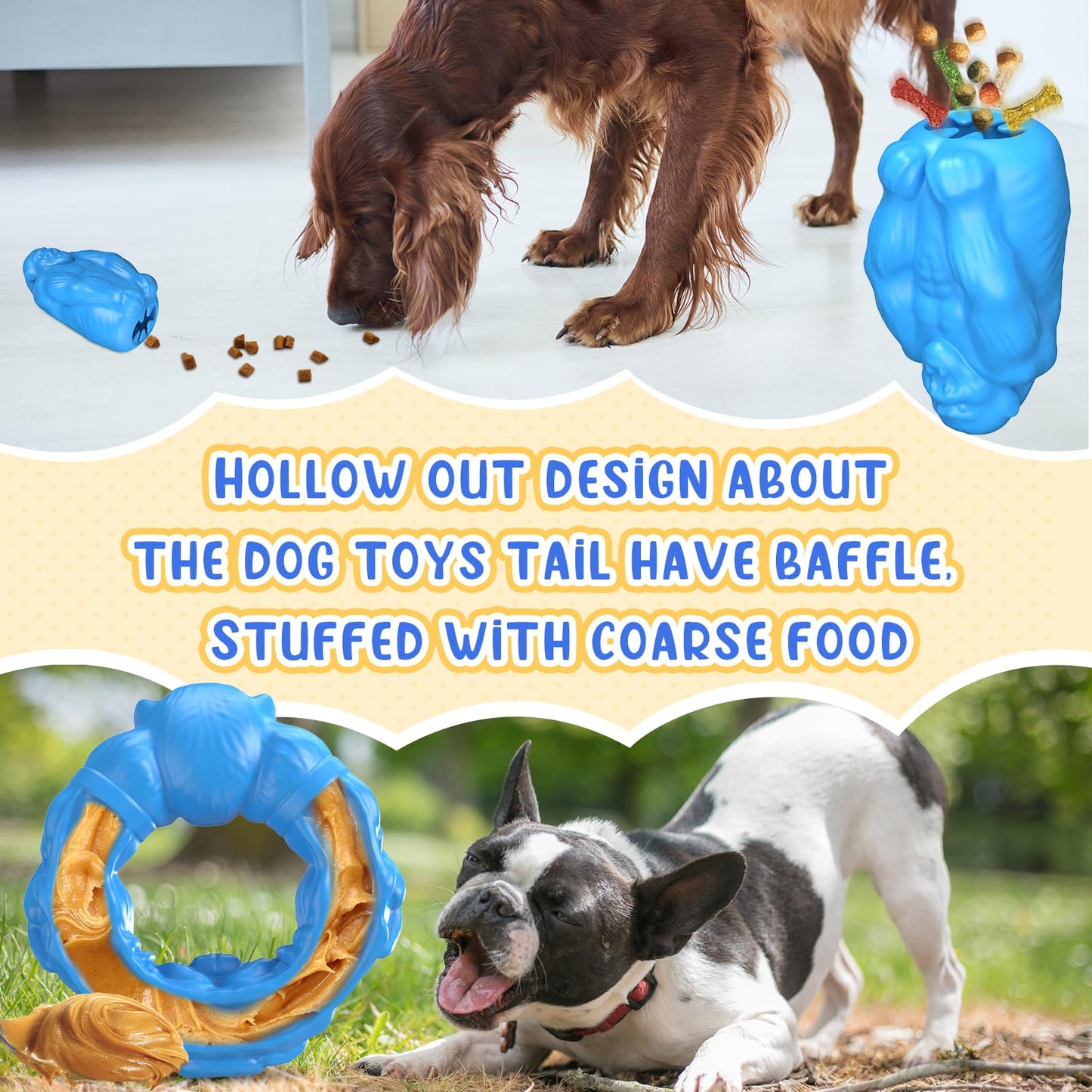 Zuykjeagle Dog Chew Toys for Aggressive Chewers Medium Small Dogs, Indestructible Non-Toxic Natural Rubber Tough Ring Chew Toys for Puppy Dog Teething Toys and Teeth Cleaning (Ring+Gorilla01)