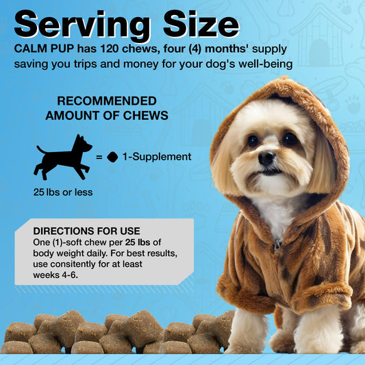 pawlife Hemp Dog Calming Chews - Anxiety Relief Treats, 120 Calming Treats for Dogs, Calm Pup Dog Anxiety Relief & Joint Support, Oil Infused Calming Chews for Dogs Anxiety (Bacon Flavor)
