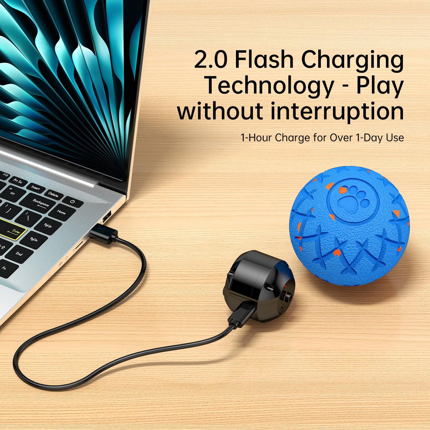 hipibbo Interactive Dog Ball Dog Toys - Automatic Moving and Rolling Dogs Toy for Medium Large Dogs, Motion-Activated Dog Stimulation Toy for Boredom Relief to Keep Them Busy, Waterproof (Blue)